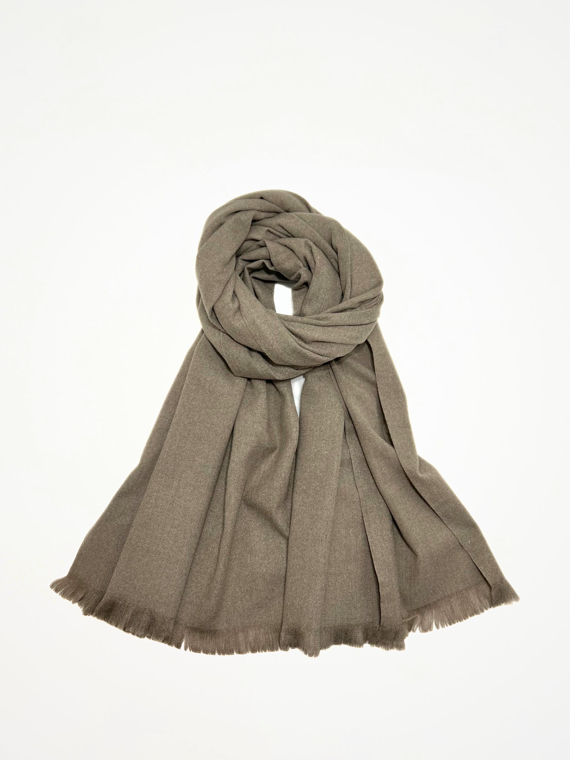 Sciarpa In Misto Cashmere E Lana Taupe