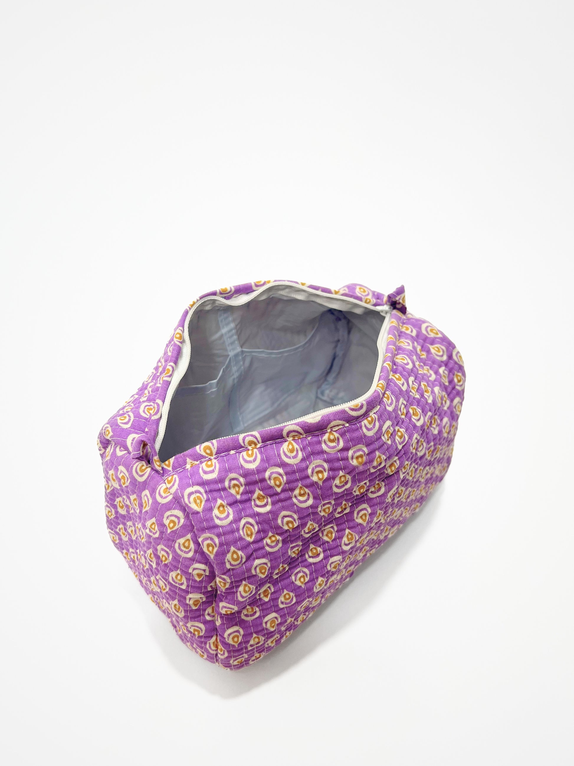 Beauty Case In Cotone Stampato Rosso, Printed Cotton Red Beauty Case