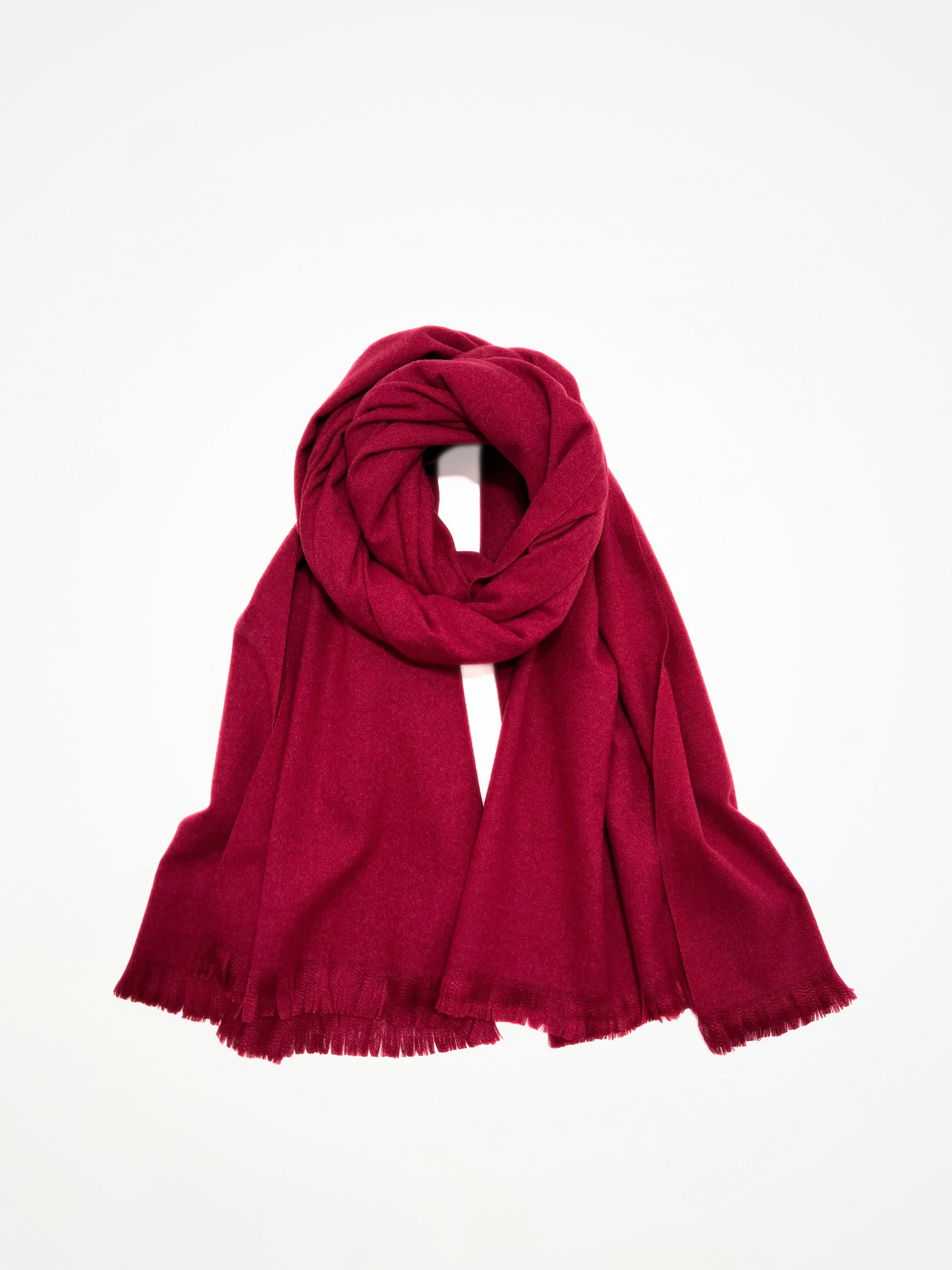Sciarpa In Misto Cashmere E Lana Rosso Scuro