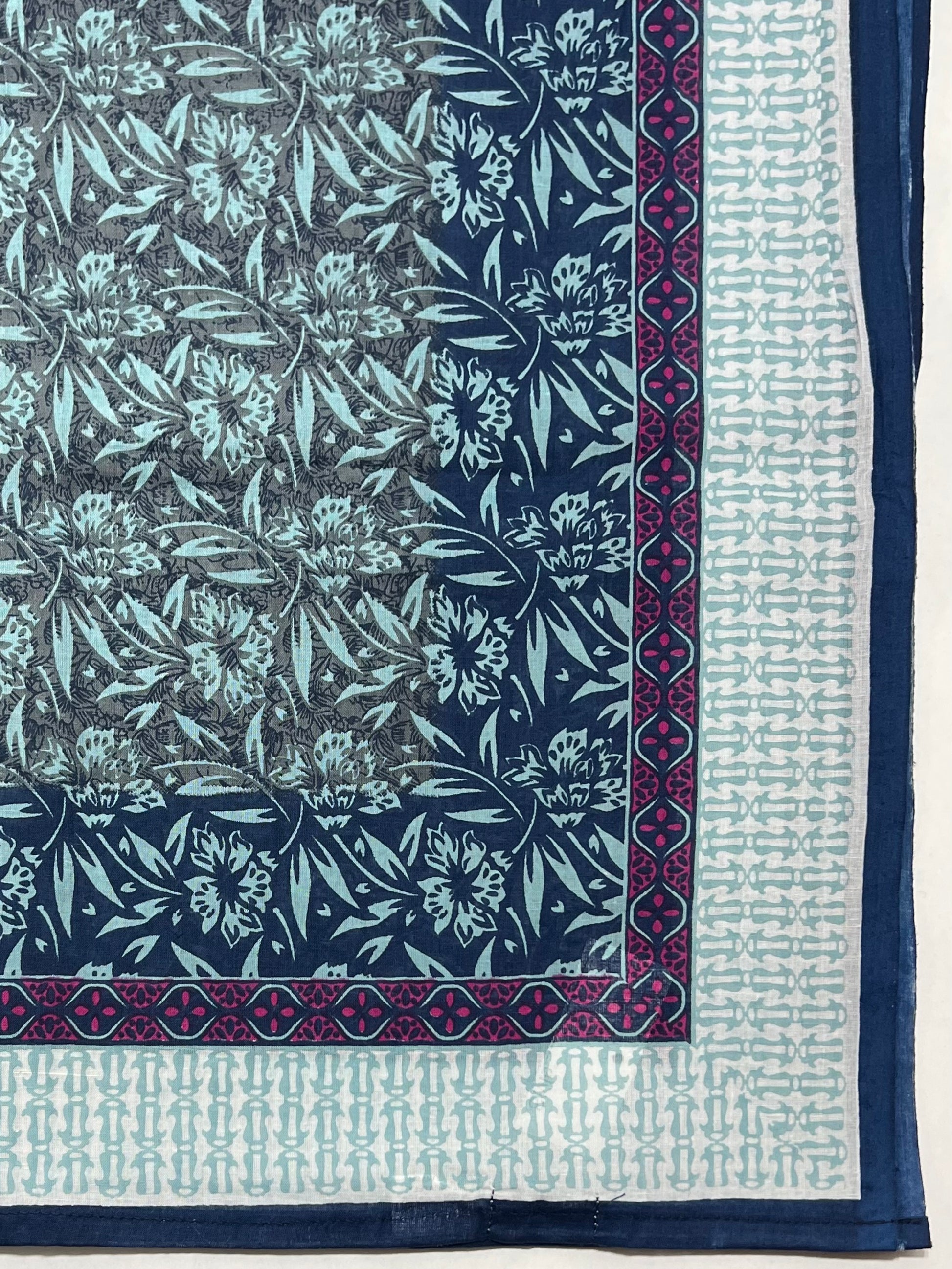 Sciarpa-Pareo In Puro Cotone Blu, Cotton Scarf-Beach Wrap Navy Blue