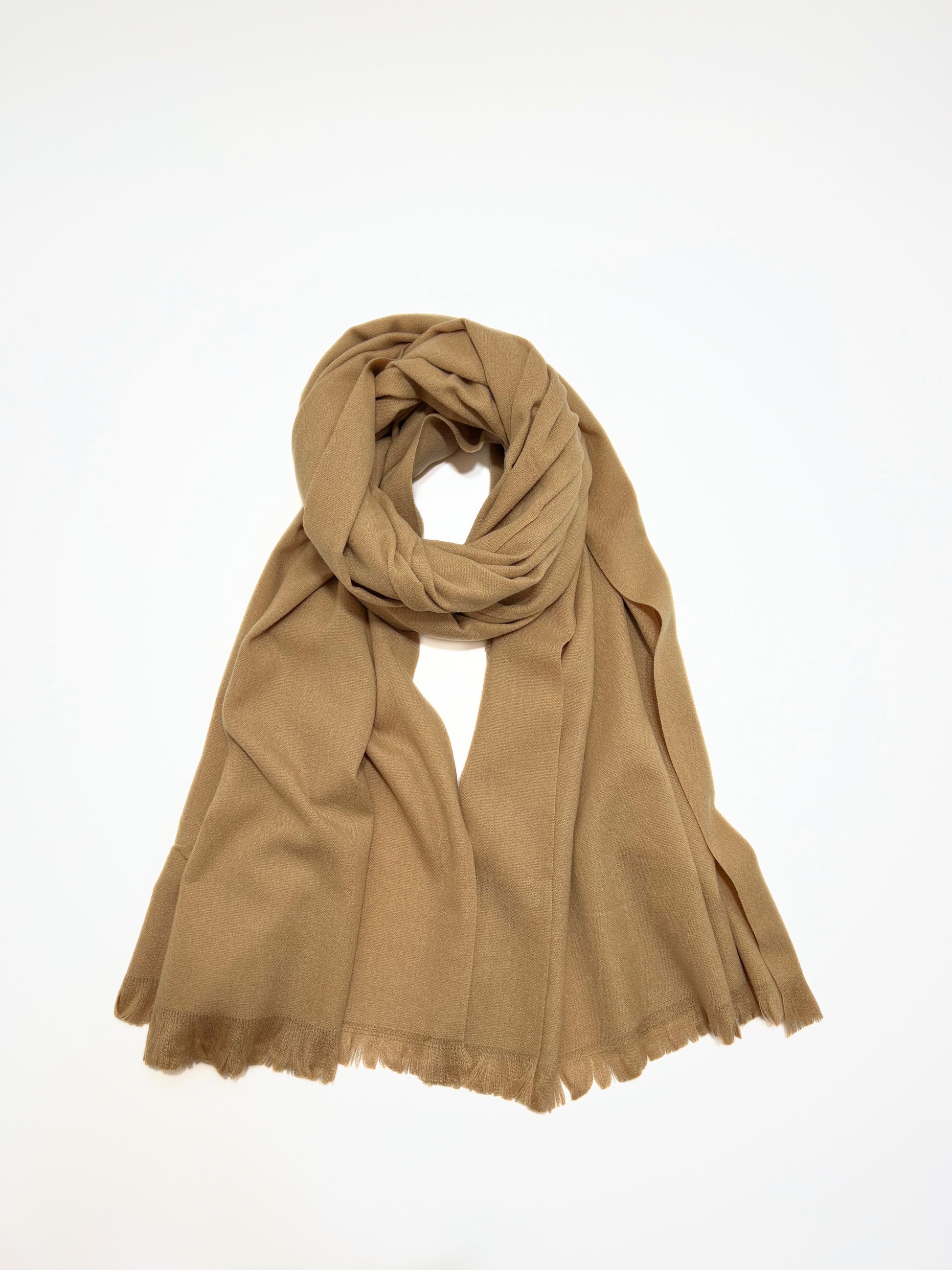 Sciarpa In Misto Cashmere E Lana Color Biscotto