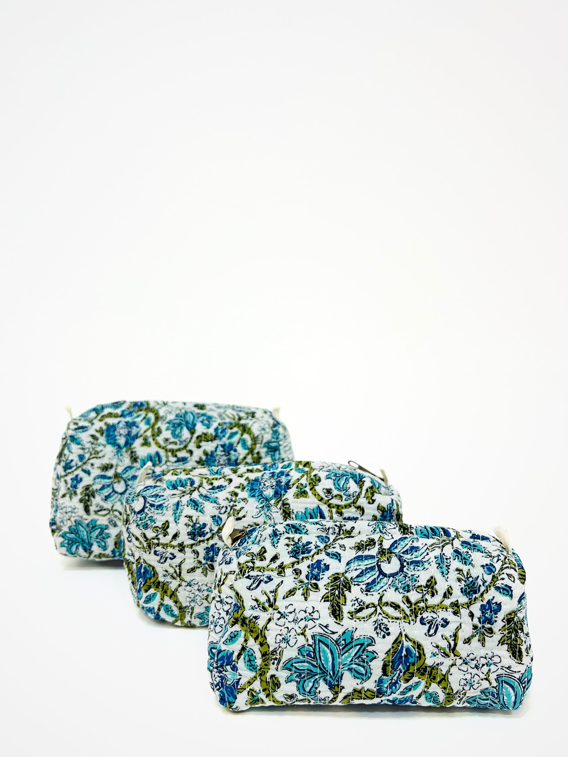 Beauty Case In Cotone Stampato Bianco, Printed Cotton White Beauty Case