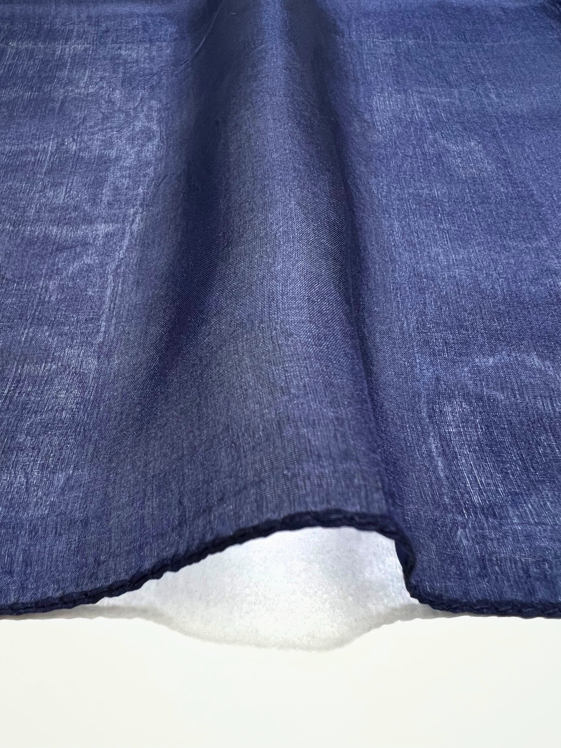 Stola In Pura Seta Blu Marino, Pure Silk Stole Blue Navy