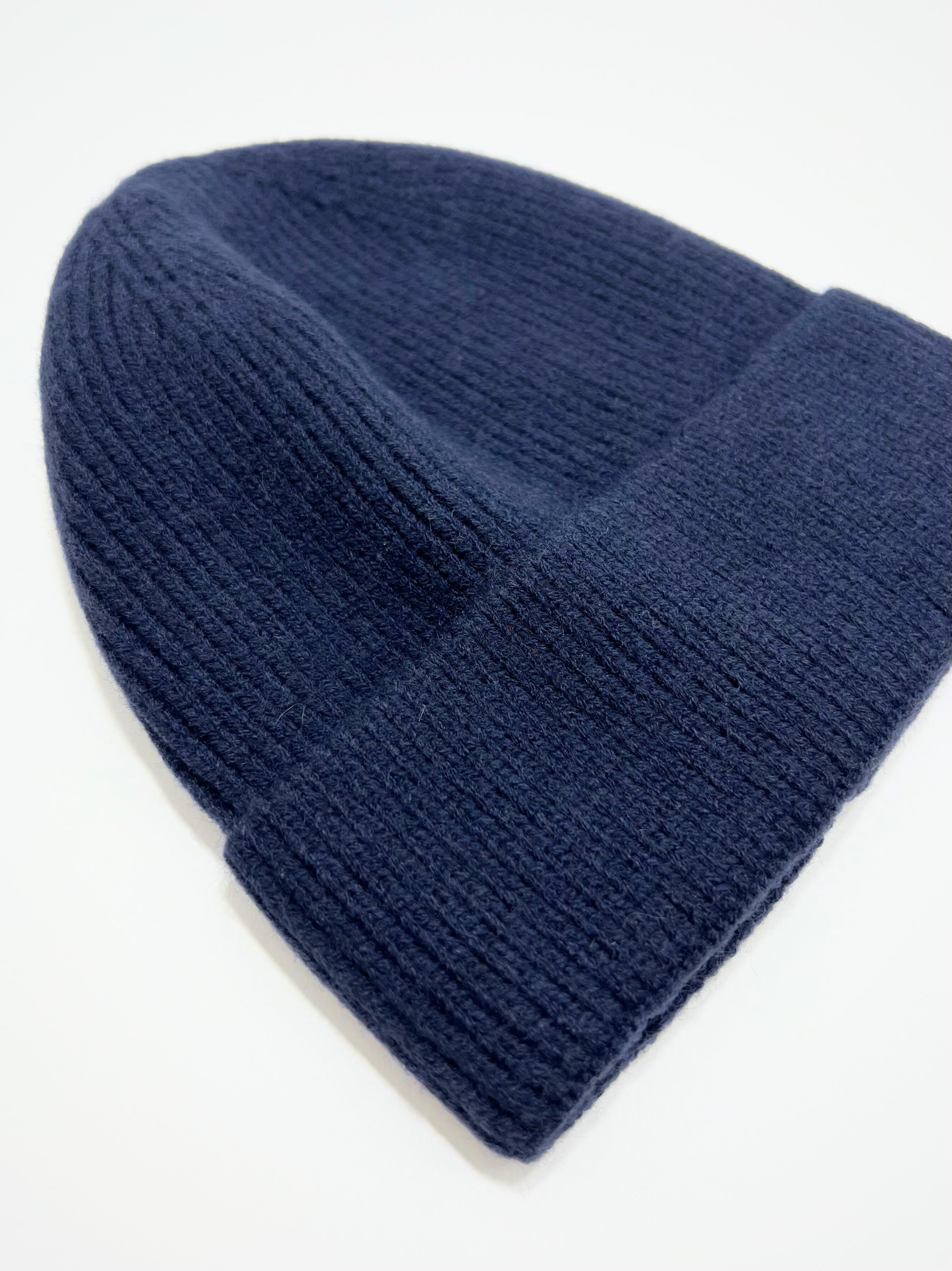 Berretto A Coste Blu, Ribbed Beanie Blue Navy