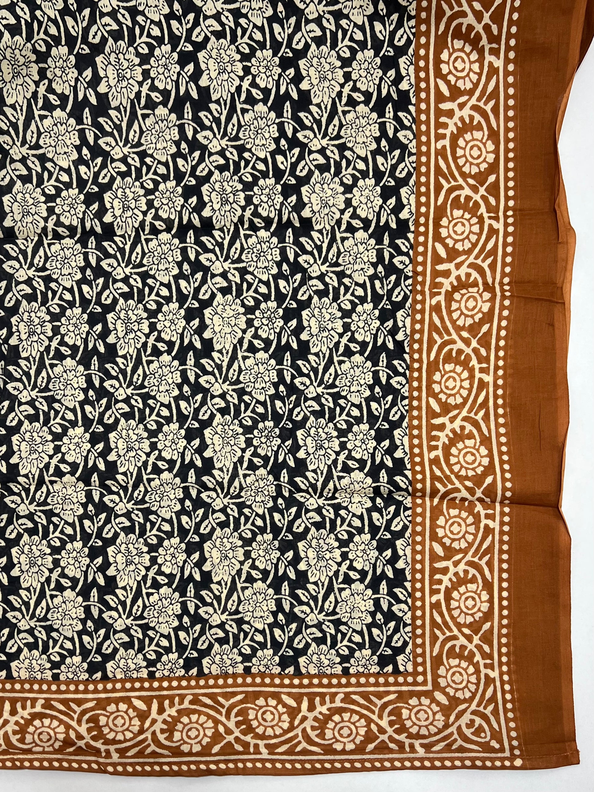 Sciarpa-Pareo In Puro Cotone Nero Cocciol, Printed Cotton Scarf-Pareo Black