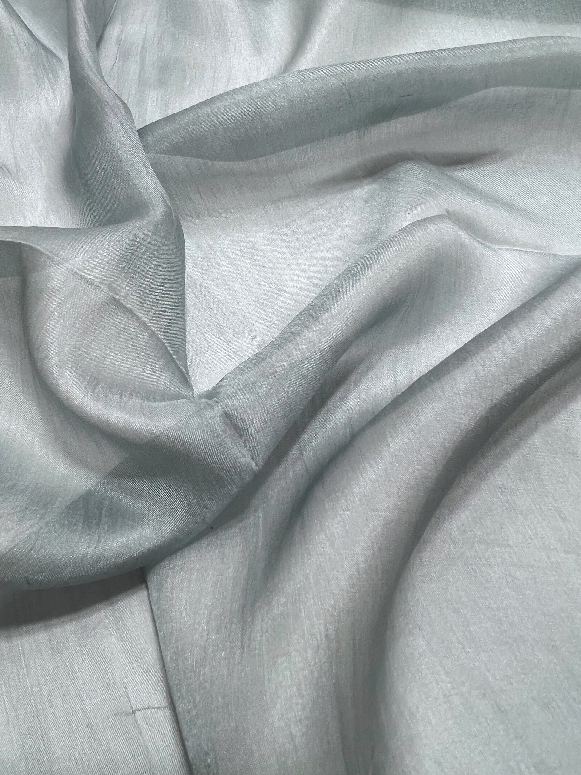 Stola In Pura Seta Grigio Perla, Pure Silk Stole Pearl Grey