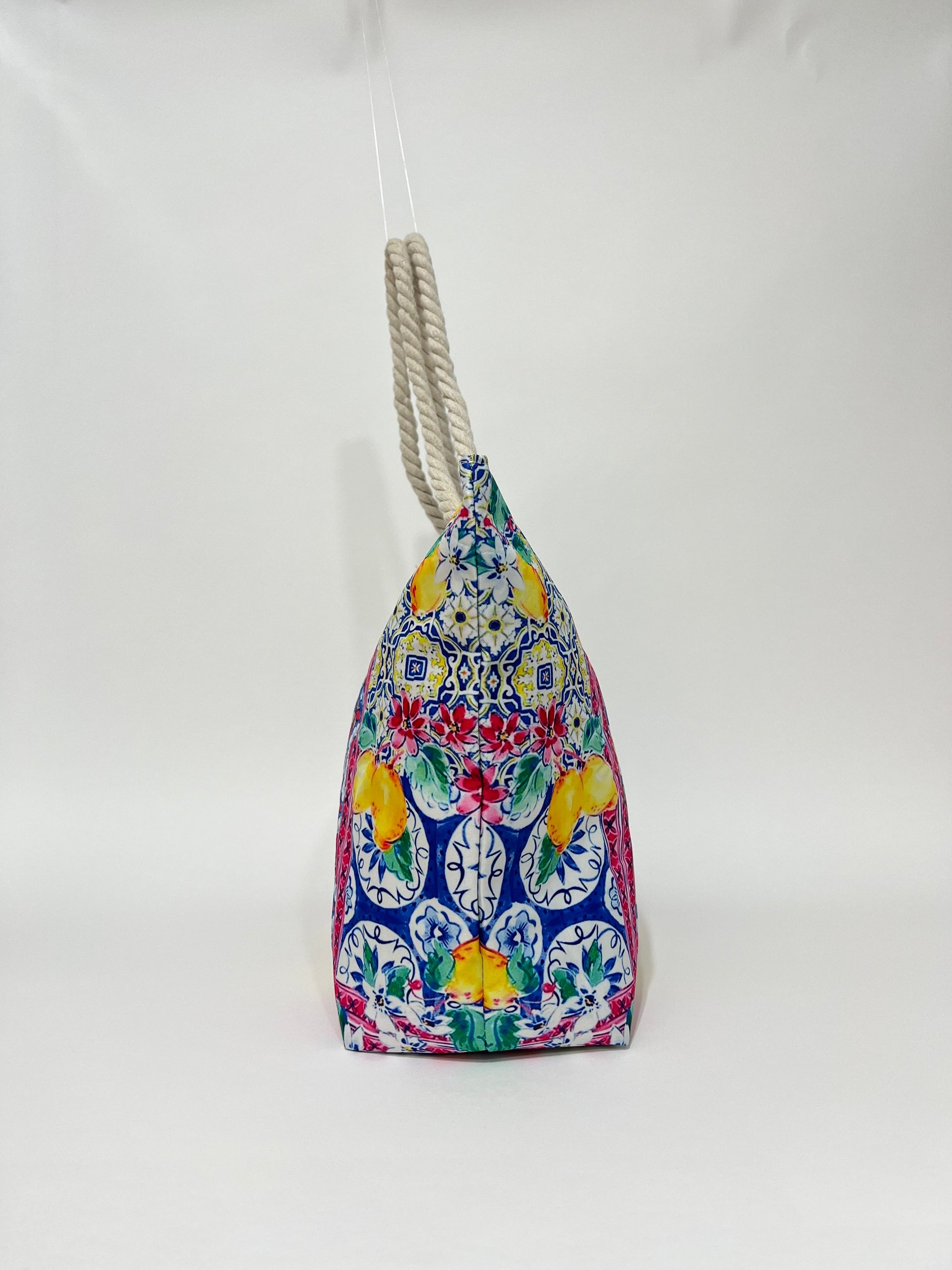 Borsa Tote Estiva Con Stampa All-Over, Printed Summer Tote Bag Magenta