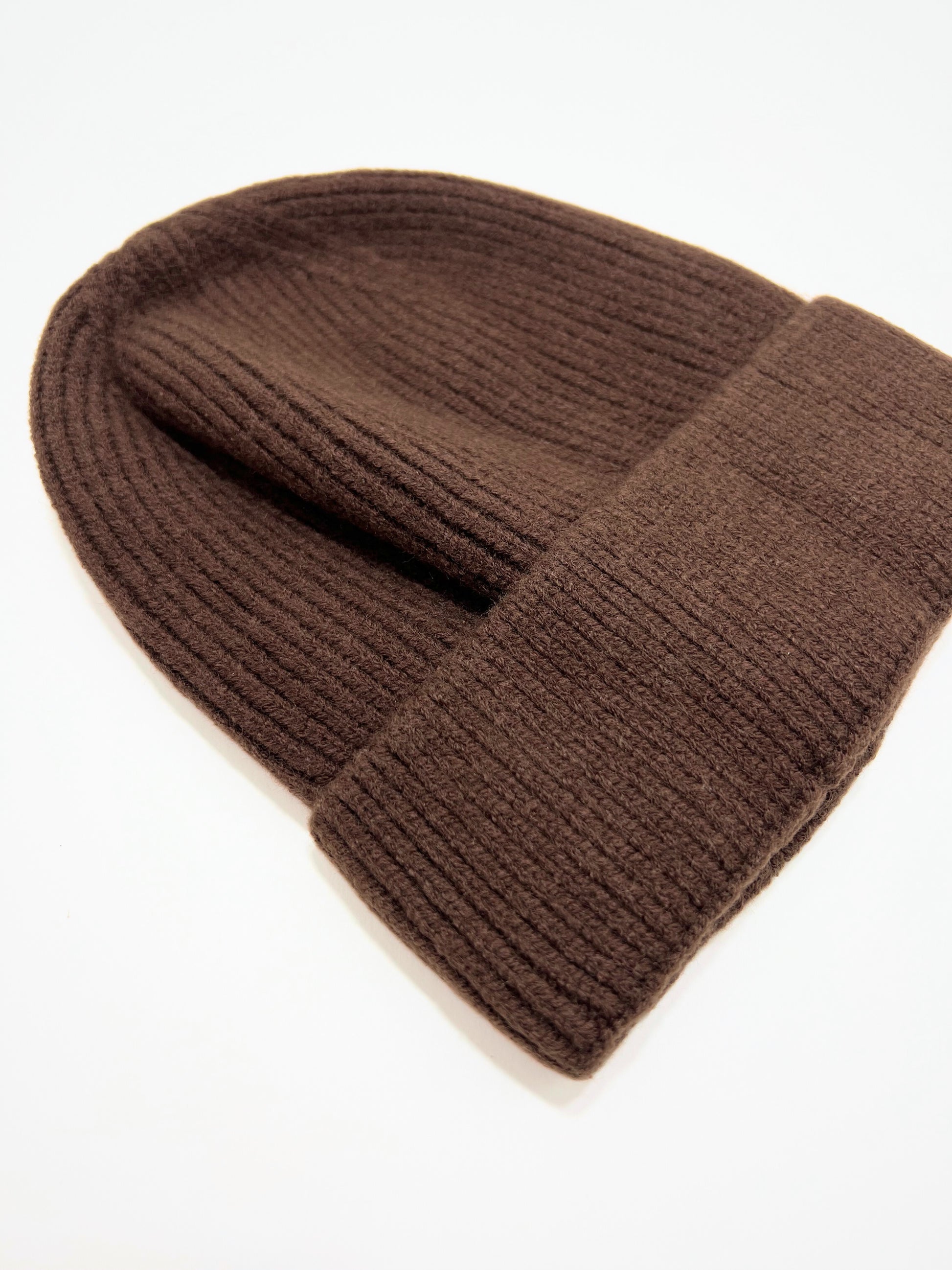 Berretto A Coste Marrone, Ribbed Beanie Brown