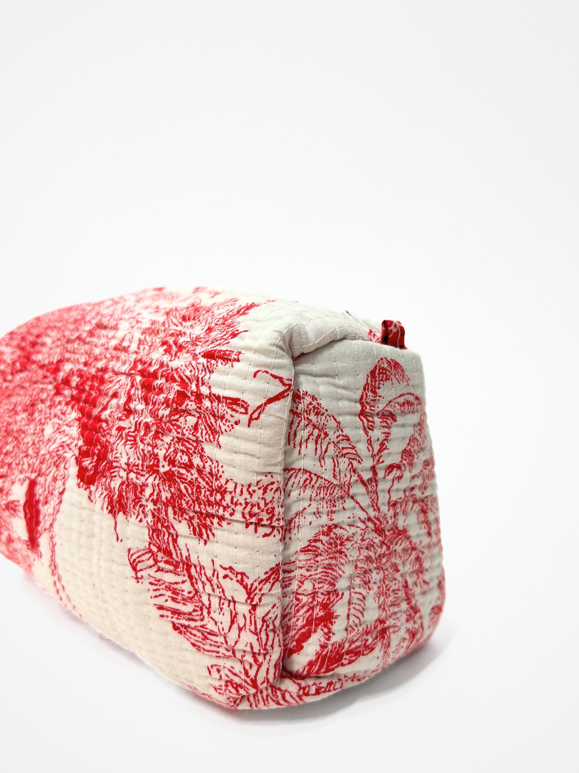 Beauty Case Bianco Rosso, Cotton Beauty Case White Red