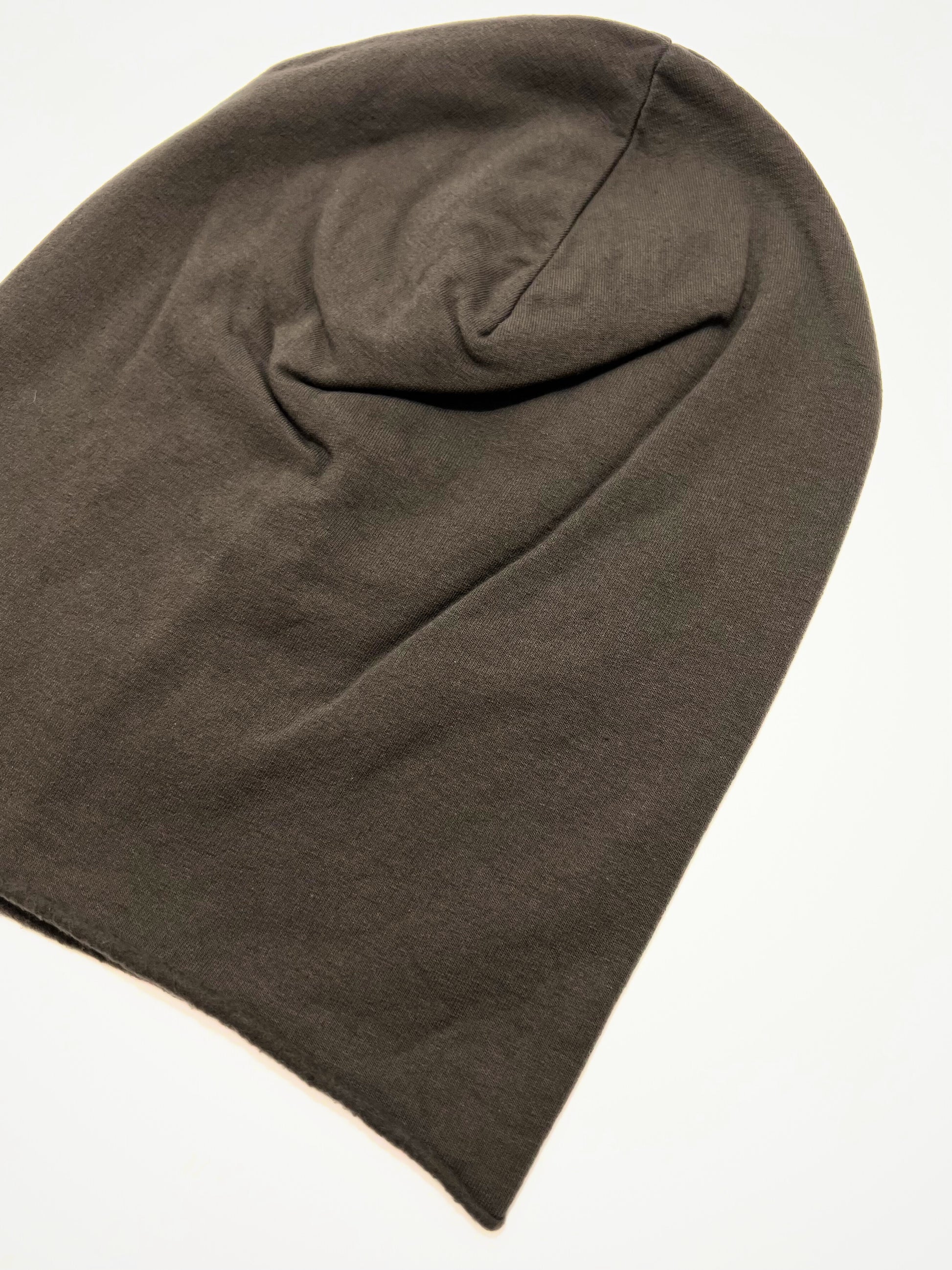 Berretto In Cotone Felpato Marrone, Cotton Slouch Beanie Brown