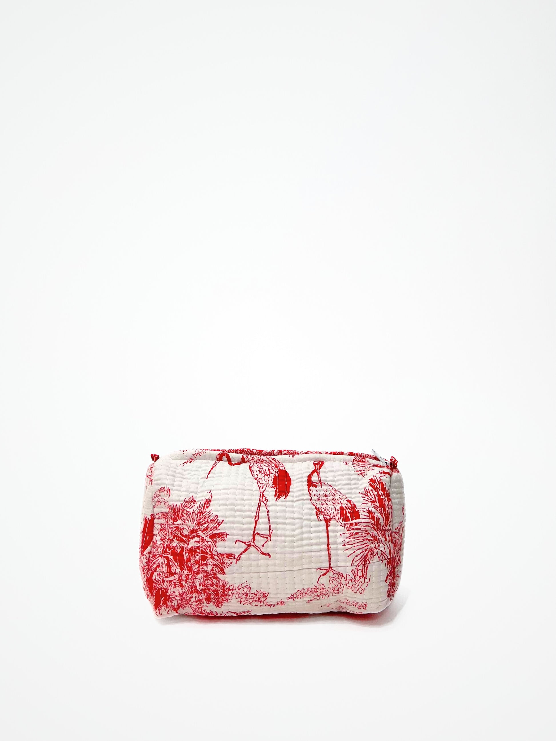 Beauty Case Bianco Rosso, Cotton Beauty Case White Red