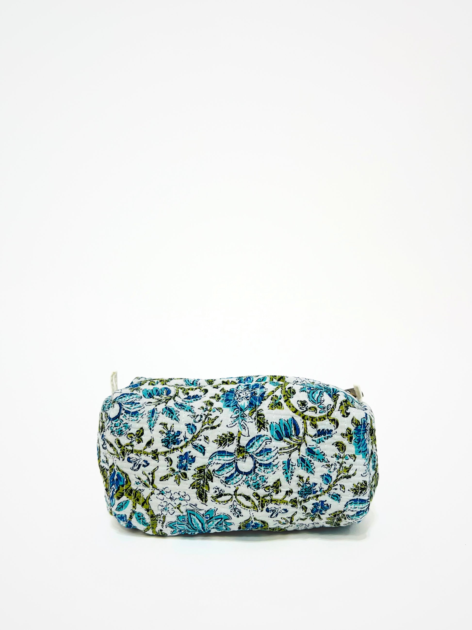 Beauty Case In Cotone Stampato Bianco, Printed Cotton White Beauty Case