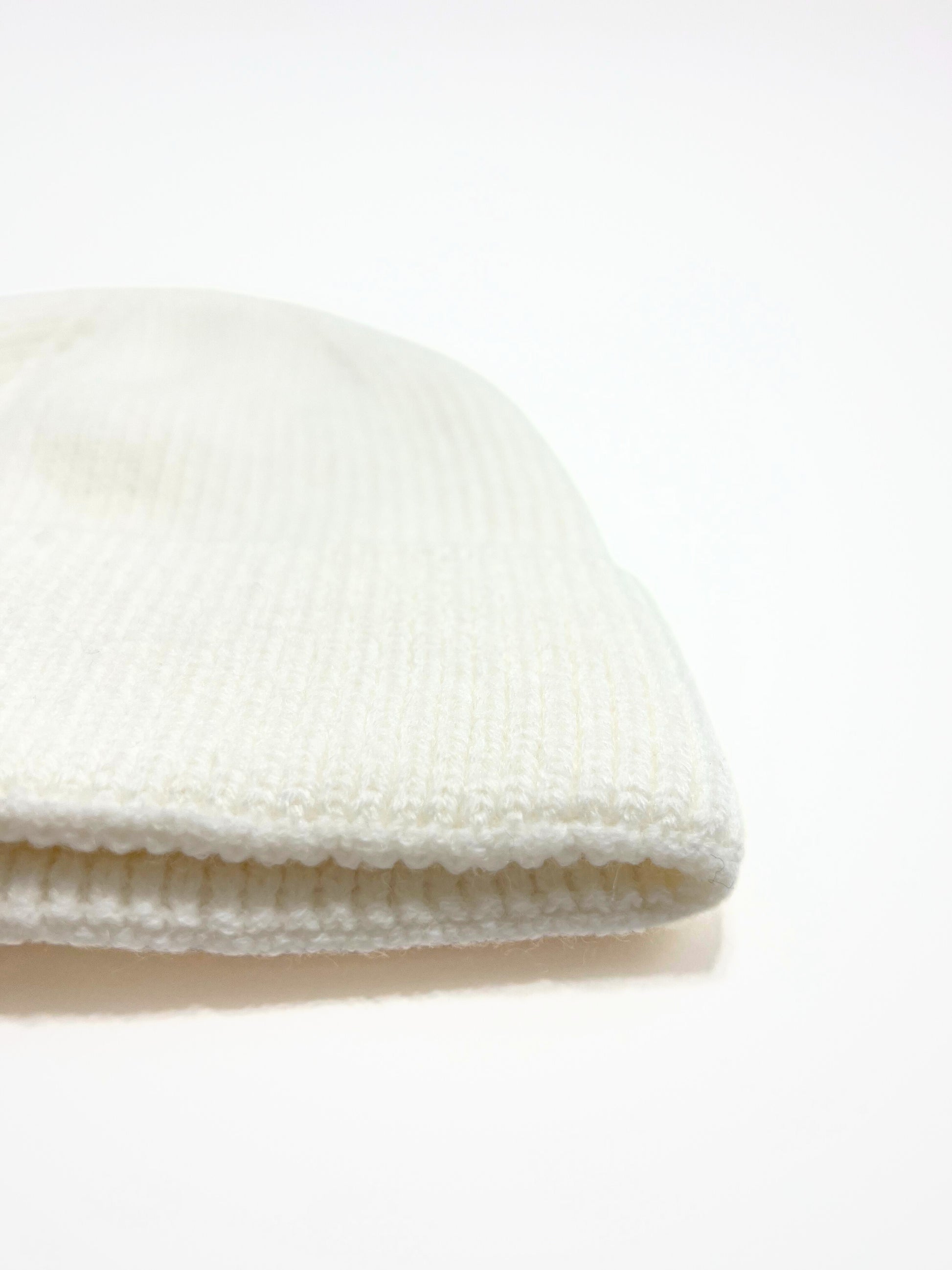 Berretto A Coste Bianco, Ribbed Beanie White