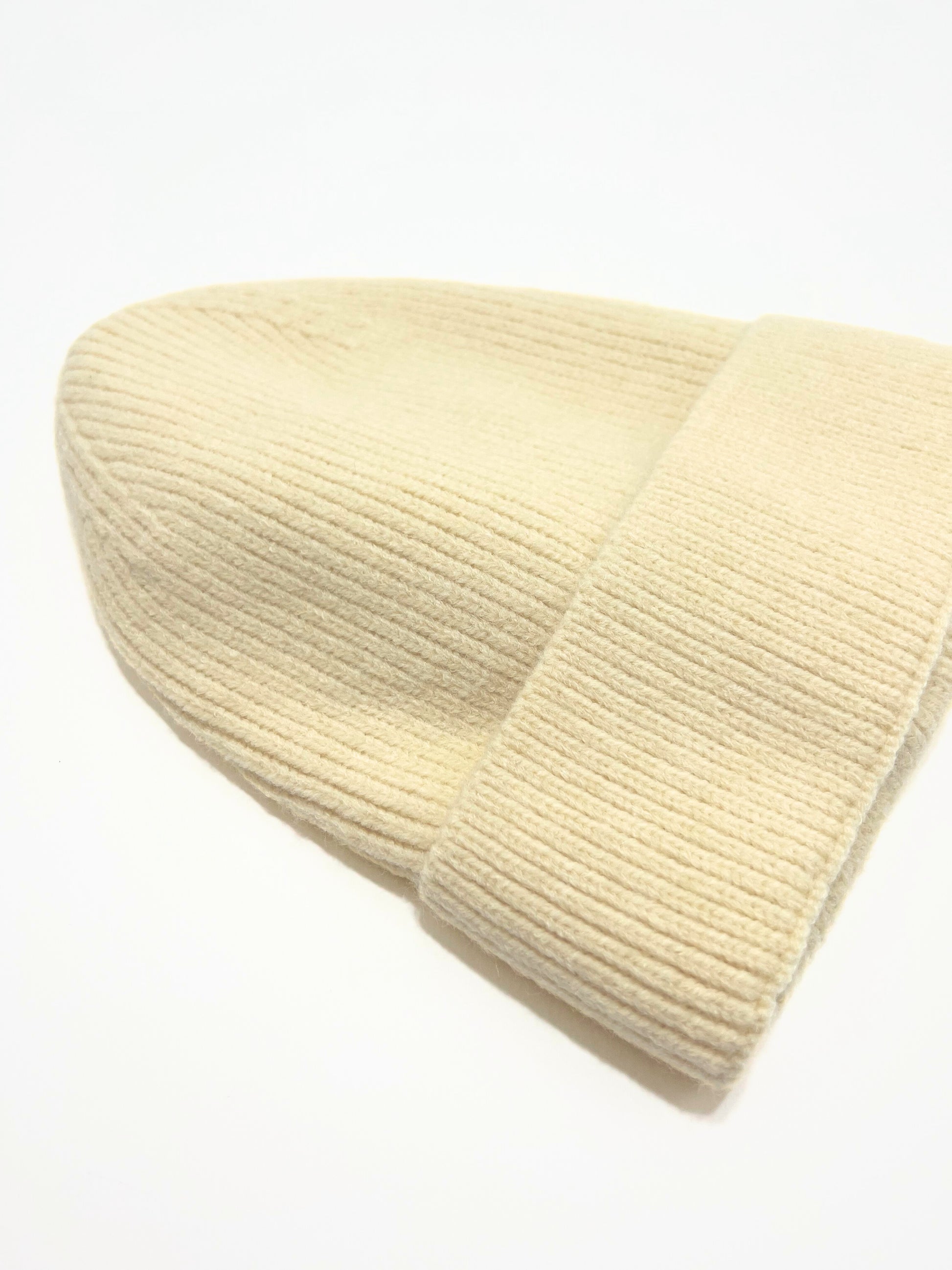Berretto A Coste Avorio, Ribbed Beanie Off-white