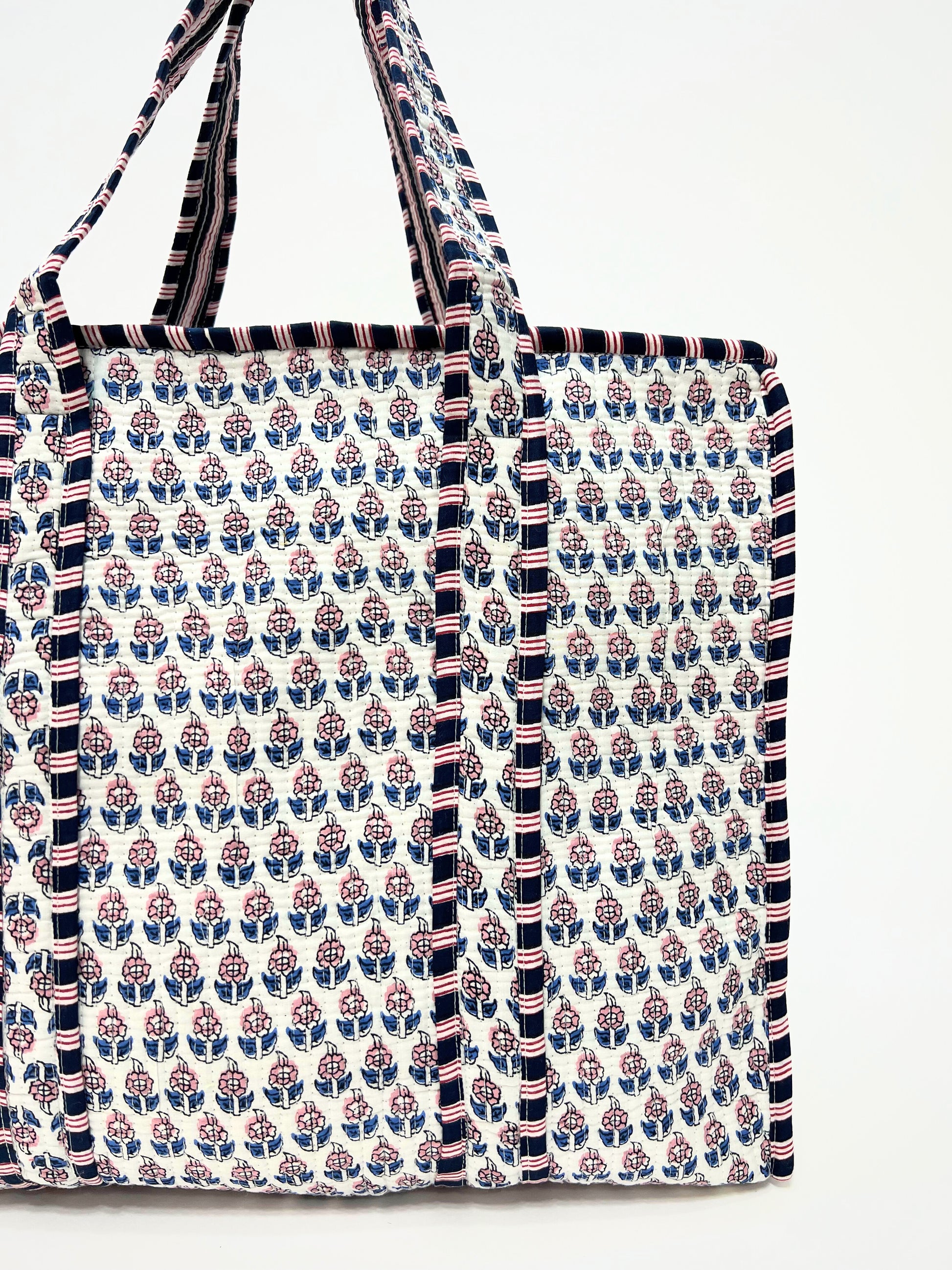 Borsa Tote Stampata Cotone Bianco, Printed Cotton Tote Bag White