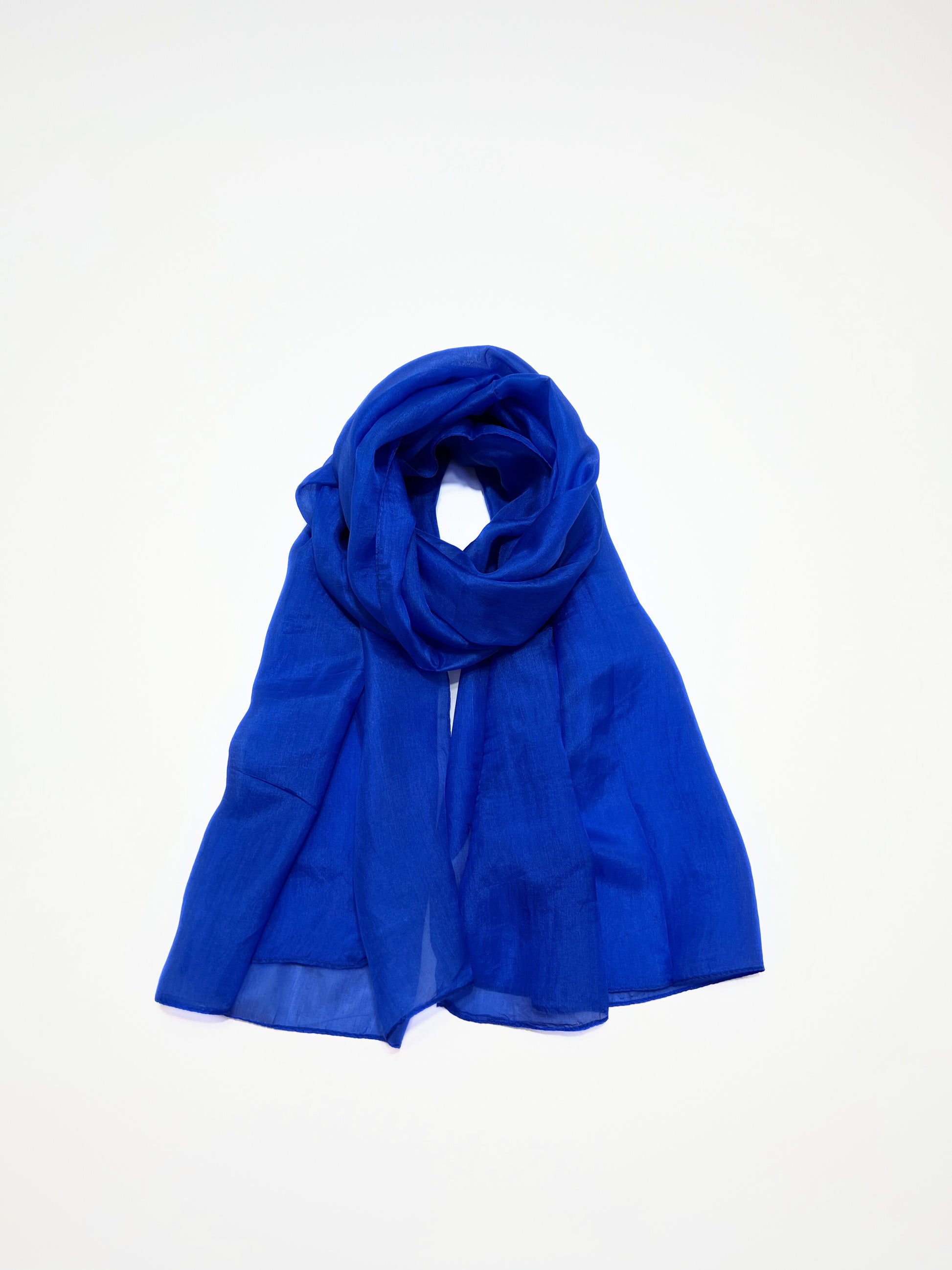 Stola In Pura Seta Blu Acceso, Pure Silk Stole Bright Blue