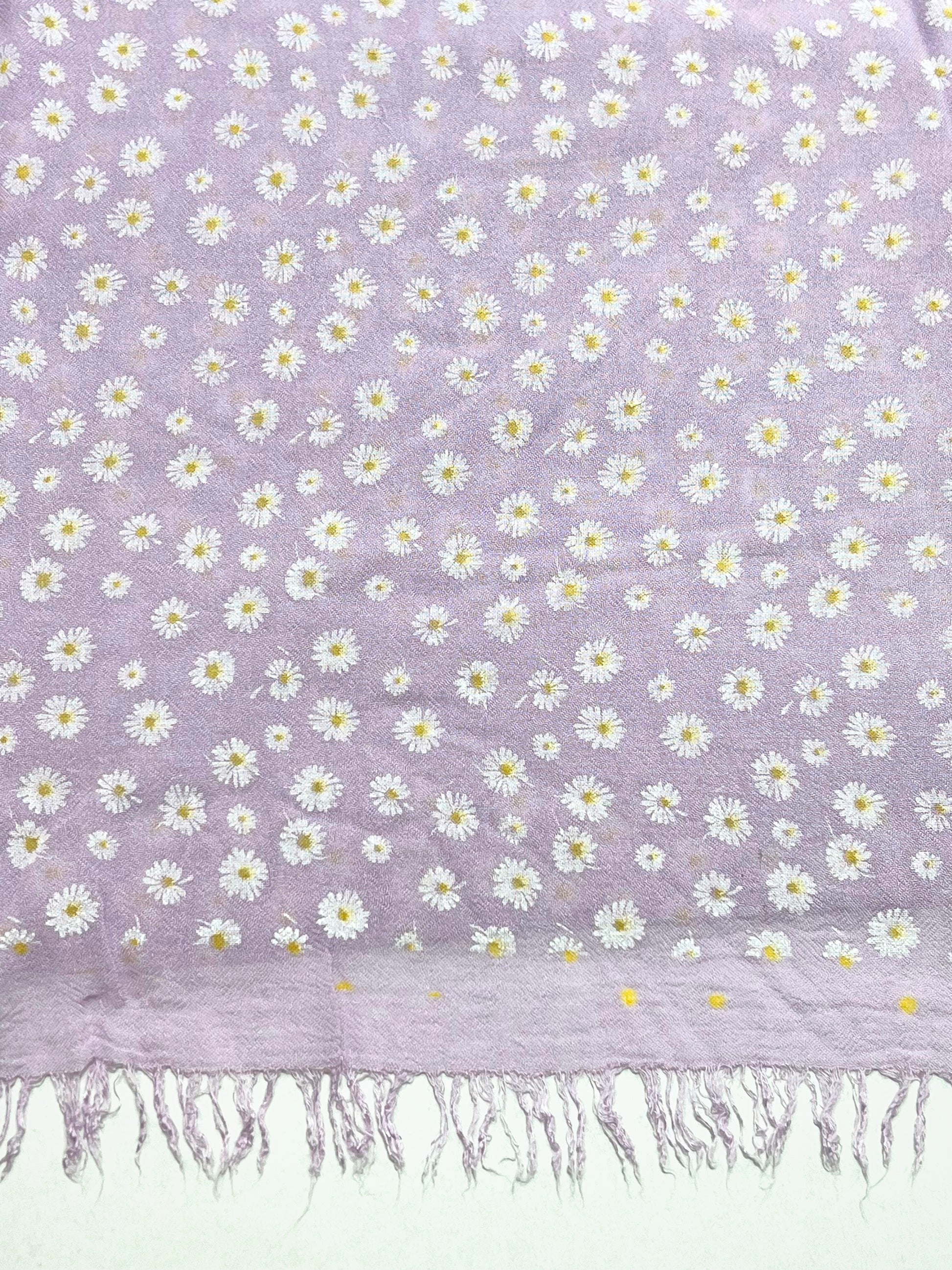 Sciarpa In Bamboo Stampata Lilla, Printed Bamboo Scarf Lilac