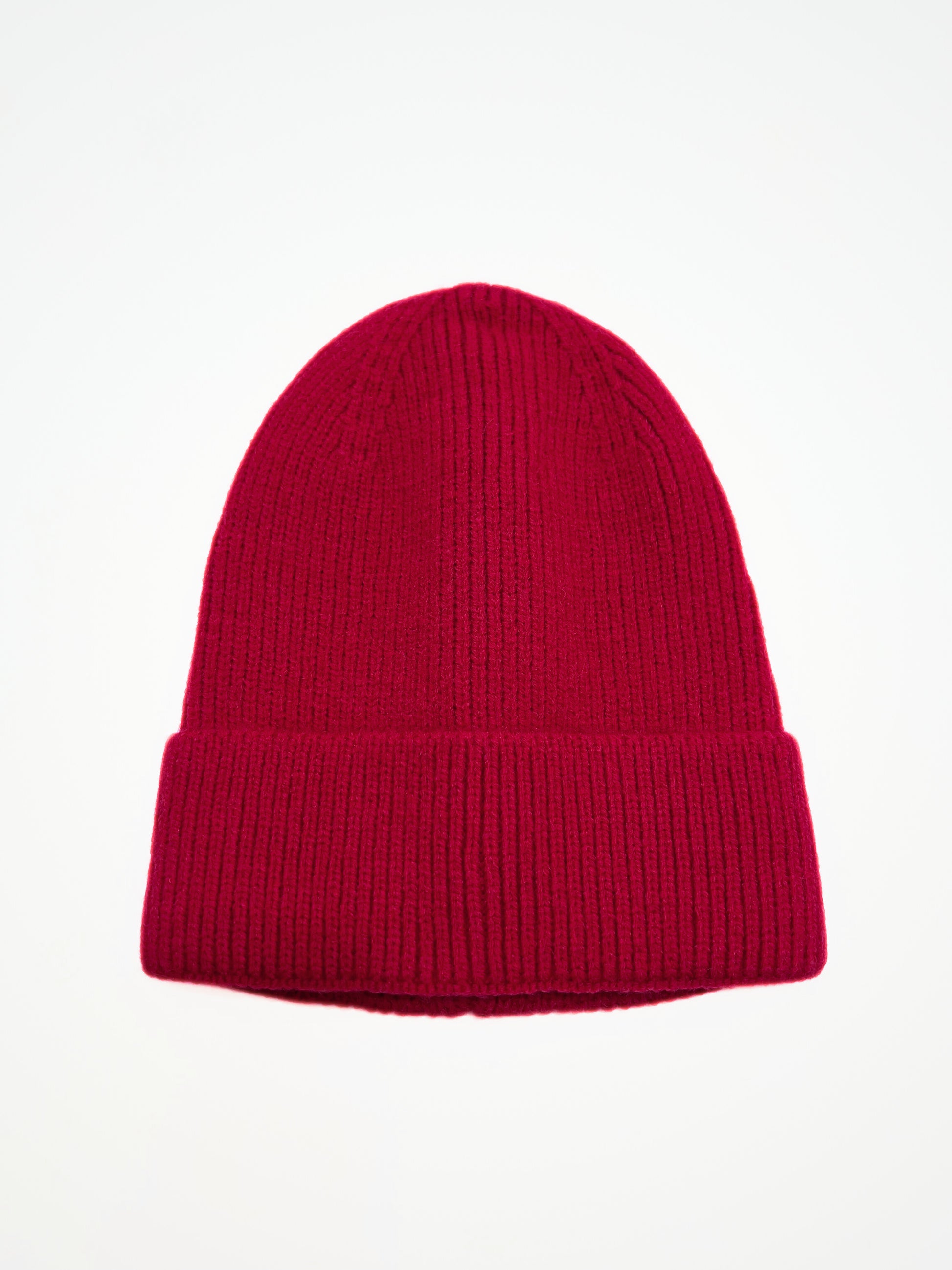 Berretto A Coste Rosso, Ribbed Beanie Red
