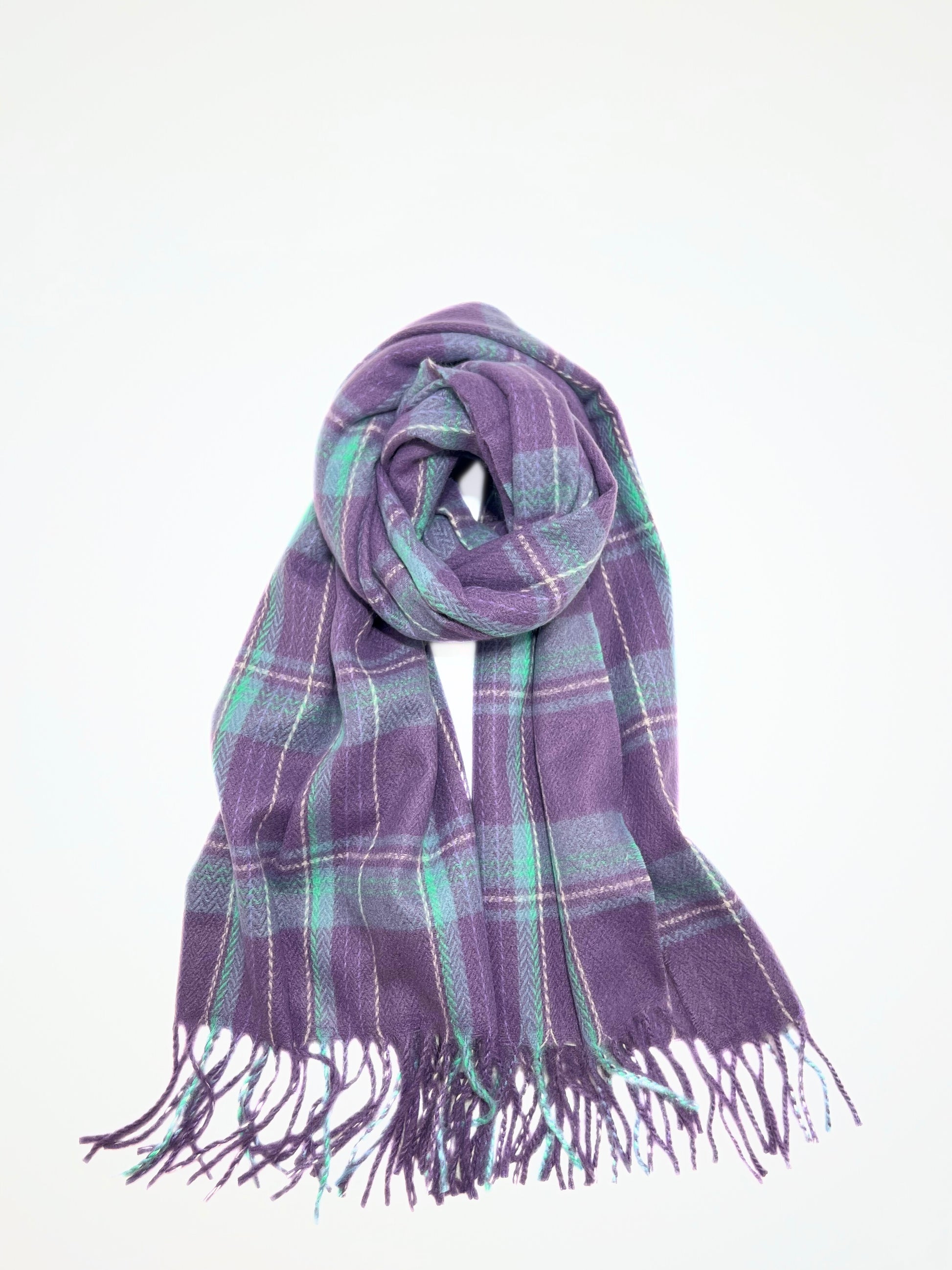 Sciarpa Invernale Tartan Lilla, Winter Scarf Tartan Lilac