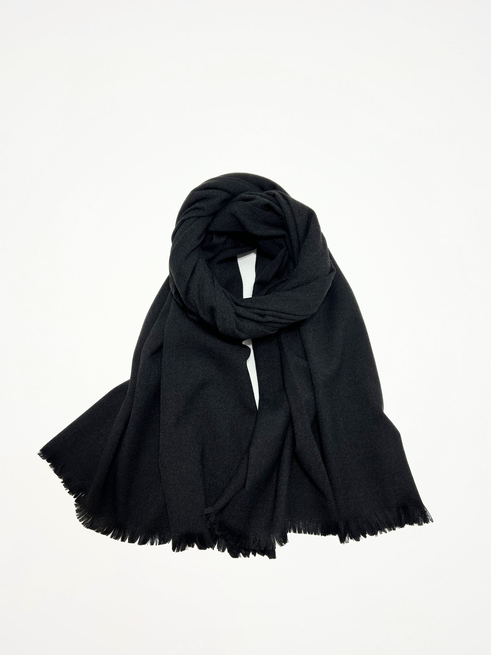 Sciarpa In Misto Cashmere E Lana Color Nero