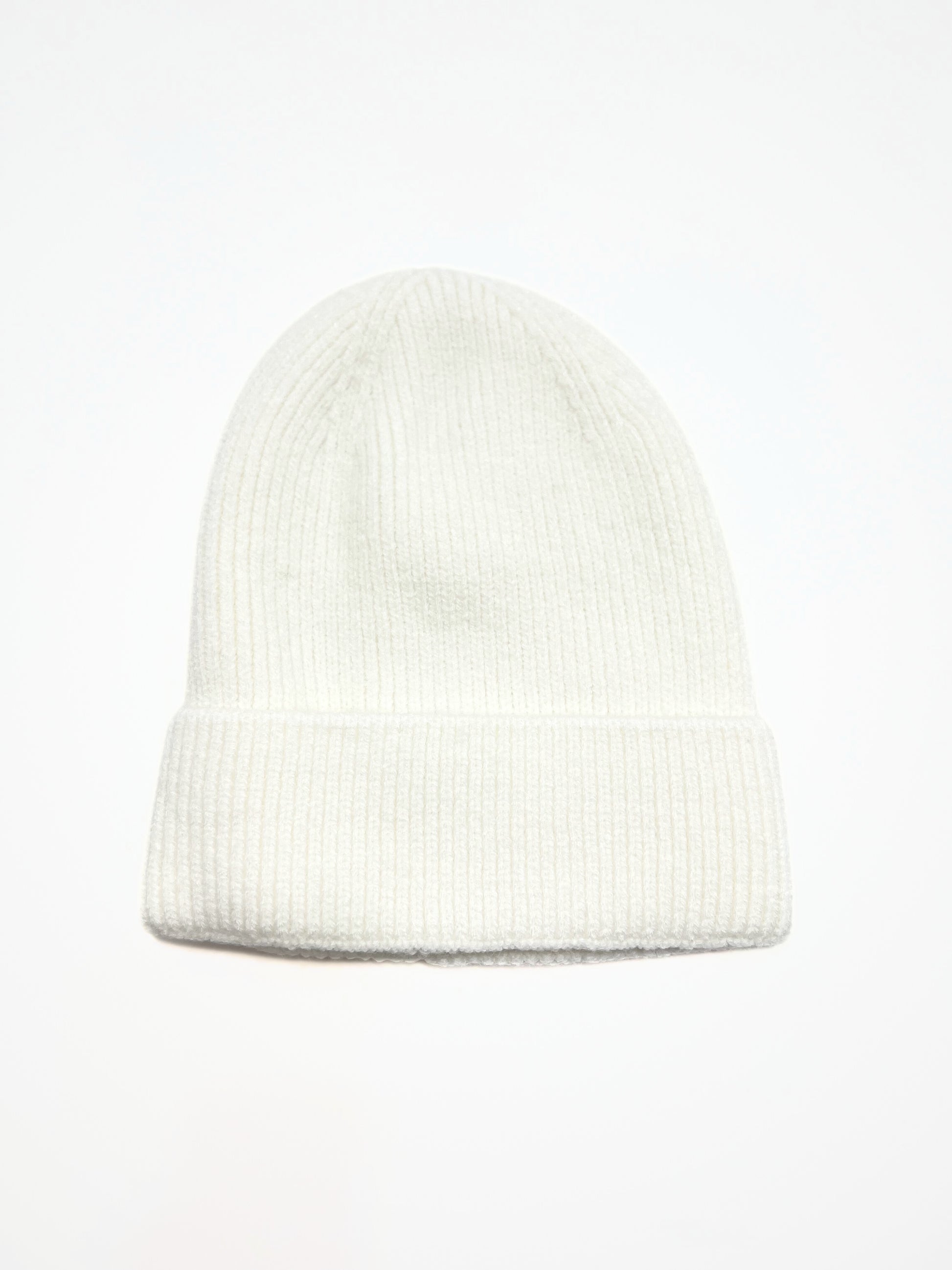 Berretto A Coste Bianco, Ribbed Beanie White