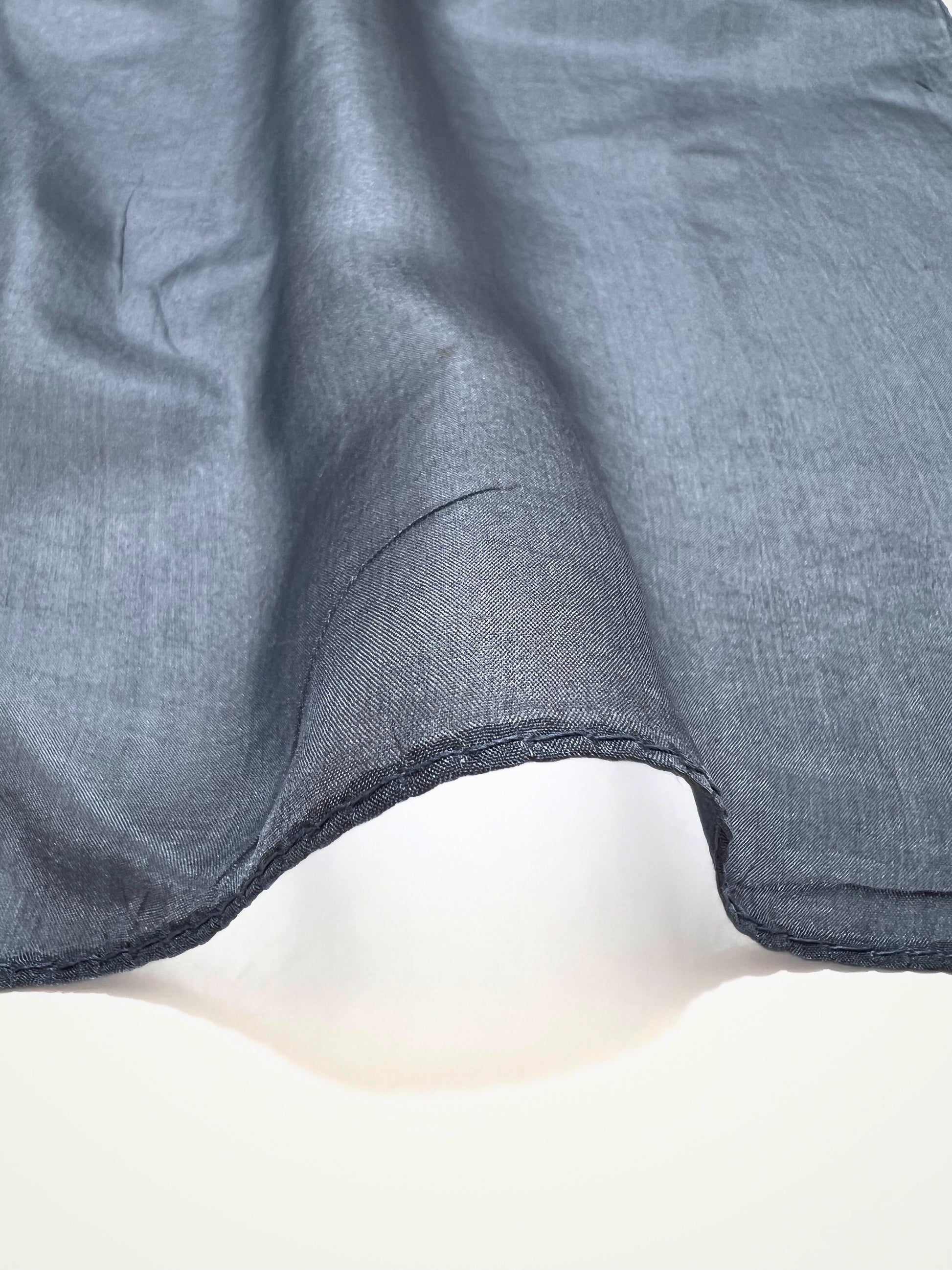 Stola In Pura Seta Color Blu Grigiastro, Pure Silk Stole Darkening Sky