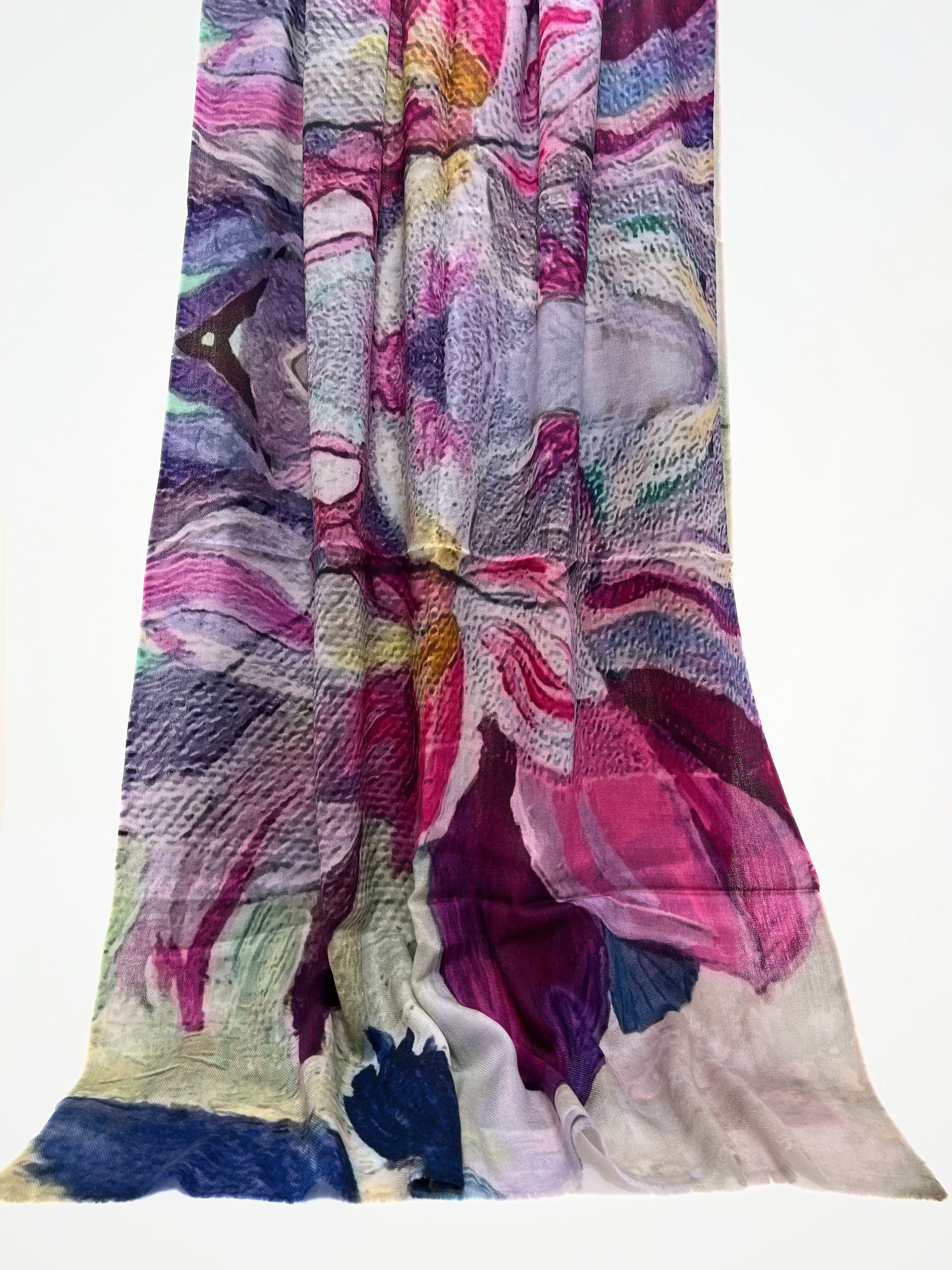 Sciarpa In Cashmere Stampata Multicolore, Printed Cashmere Scarf Multicolor