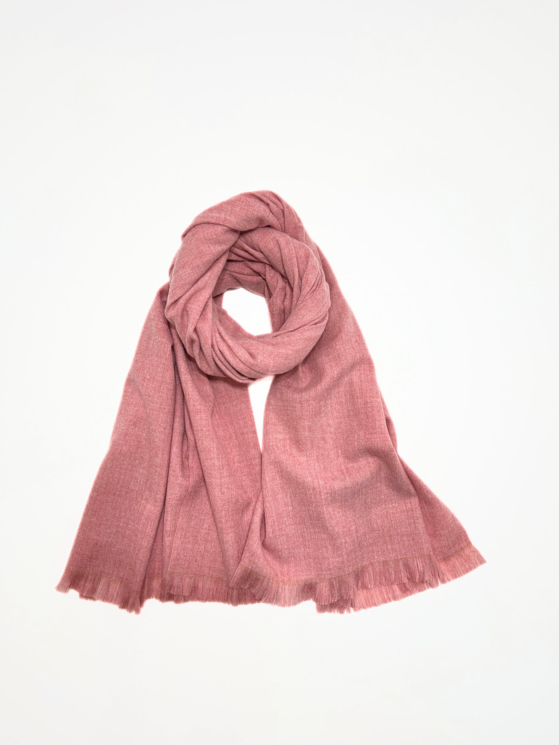 Sciarpa In Misto Cashmere E Lana Color Rosa Salmone