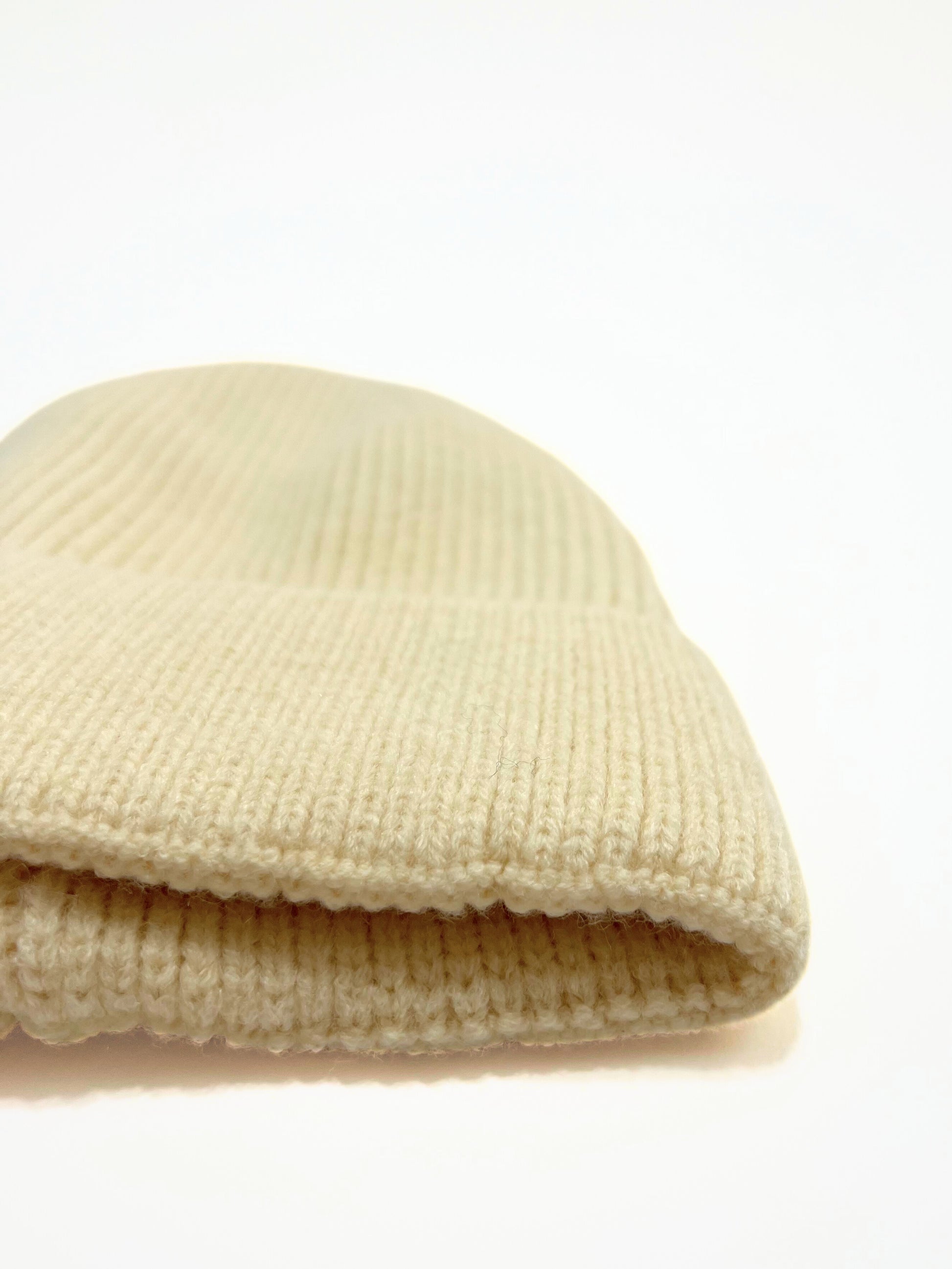 Berretto A Coste Avorio, Ribbed Beanie Off-white