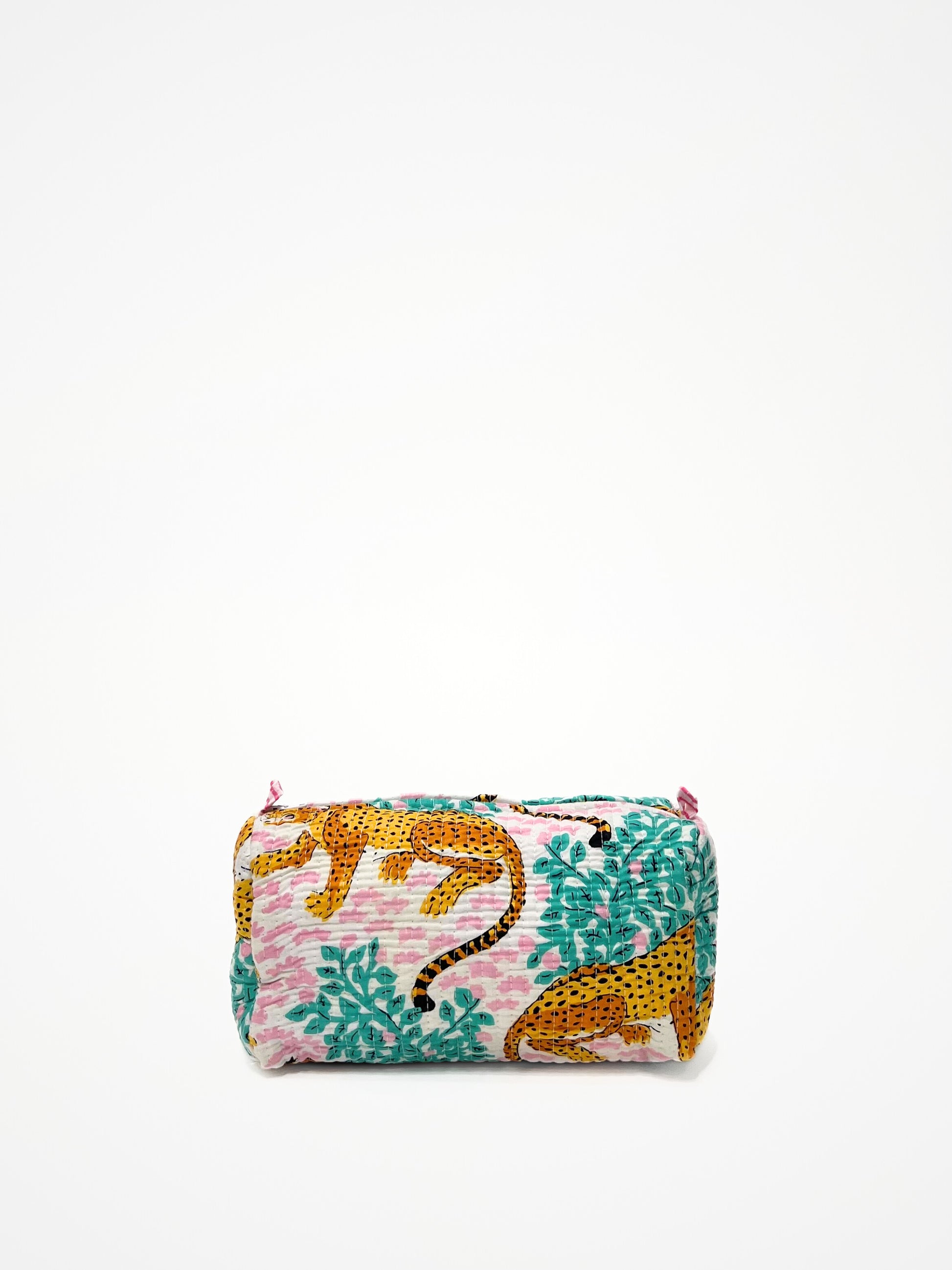 Beauty Case In Cotone Stampato Bianco, Printed Cotton White Beauty Case