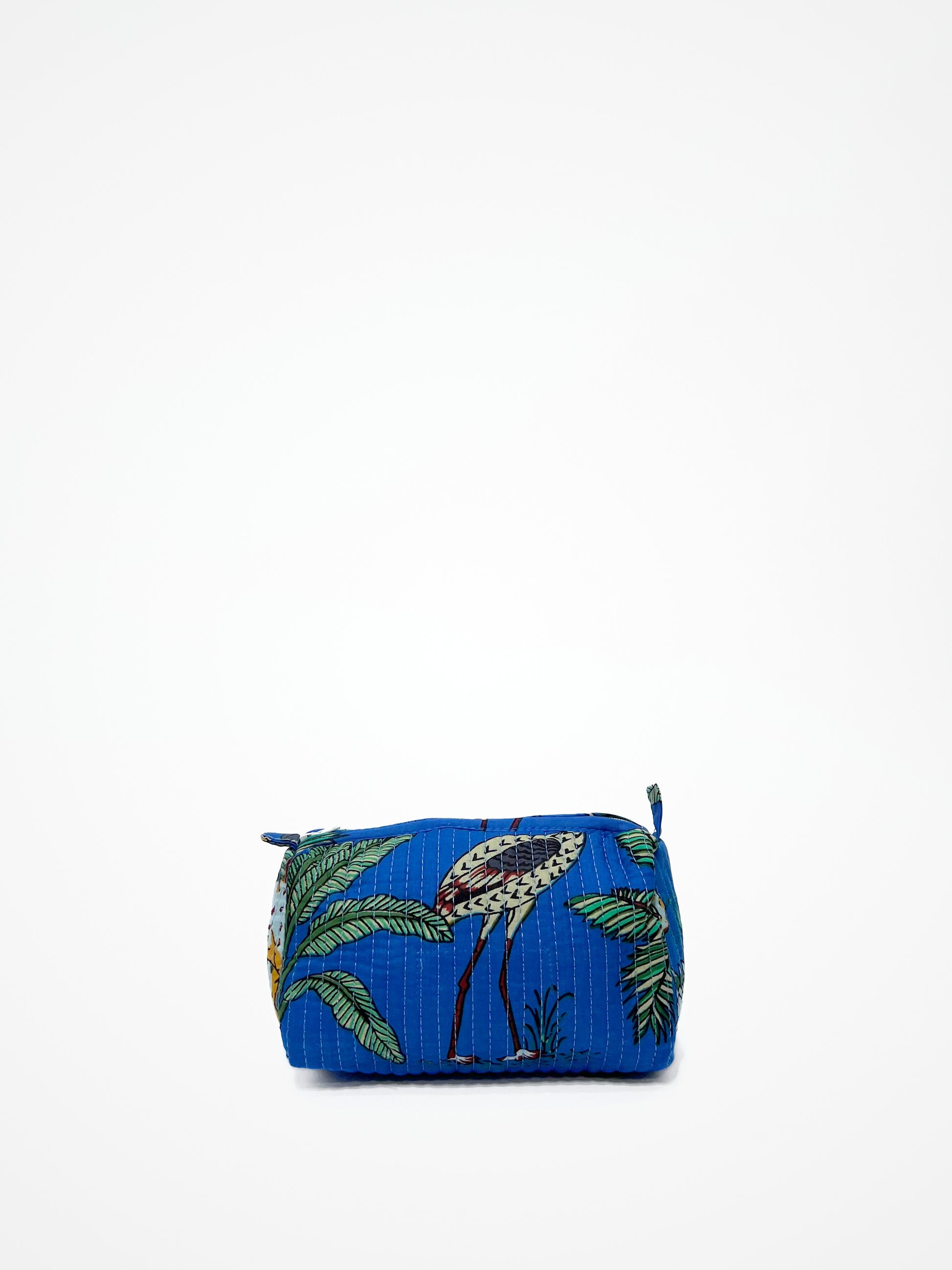Beauty Case In Cotone Stampa Giungla Bluette, Tiger Print Cotton Bluette Beauty Case
