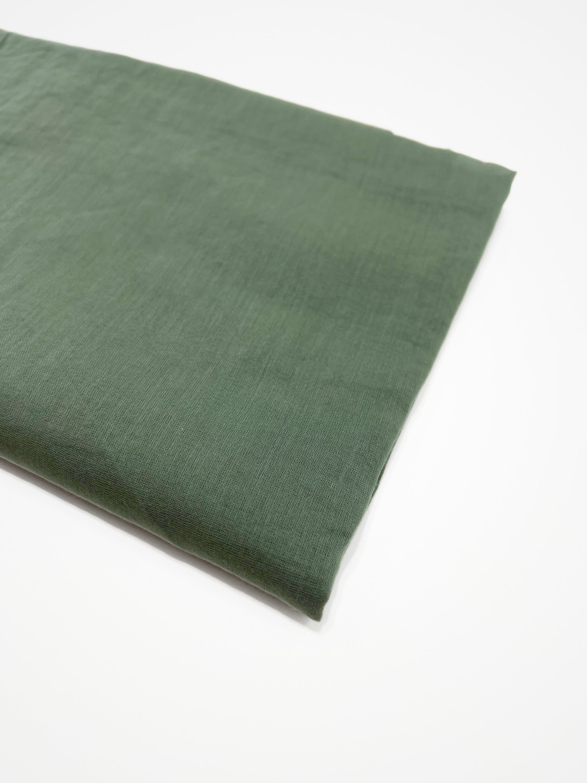 Foulard Seta Cotone Verde Oliva, Silk Cotton Foulard Olive Green