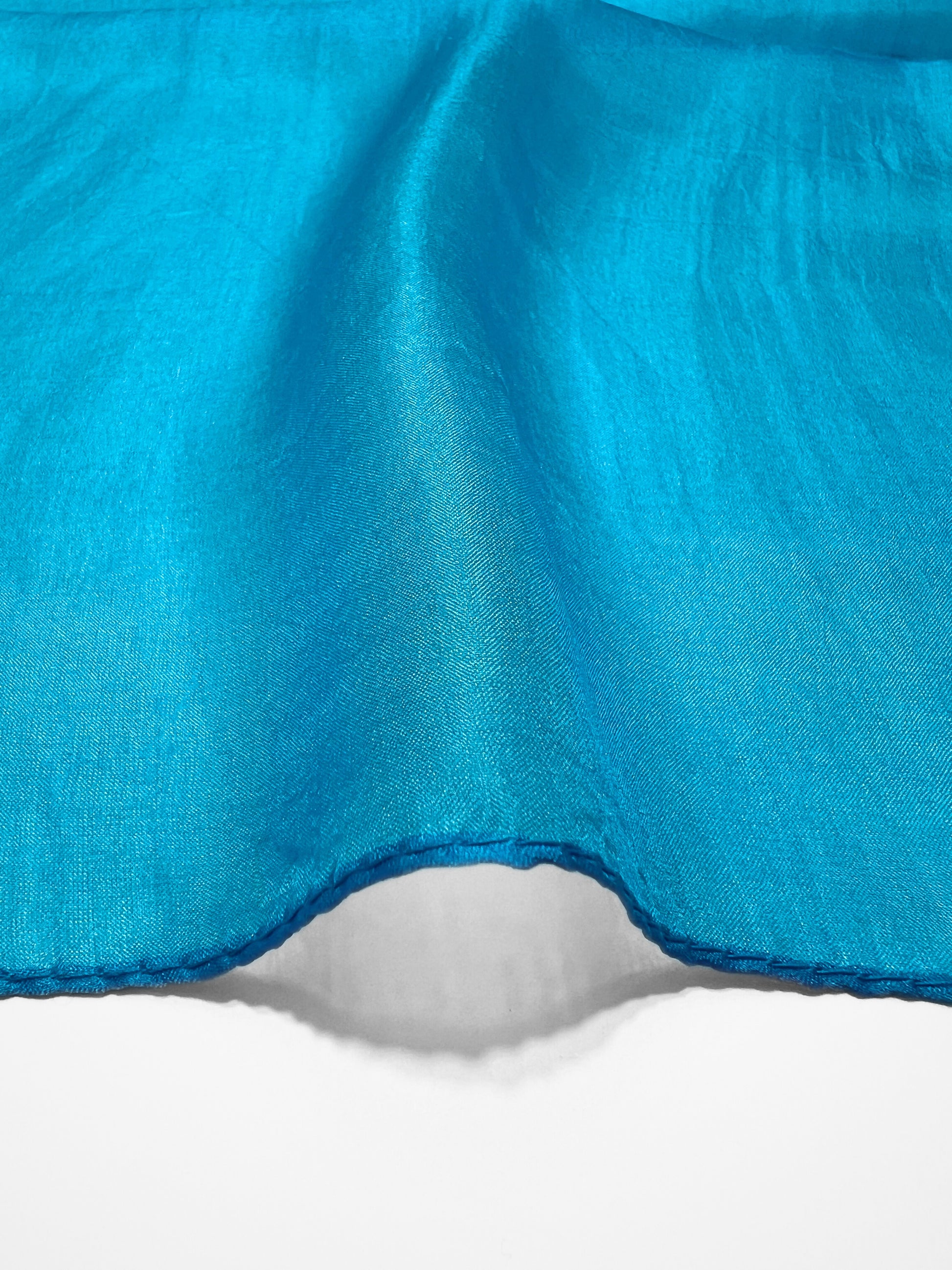 Stola In Pura Seta Azzurro, Pure Silk Stole Sky Blue