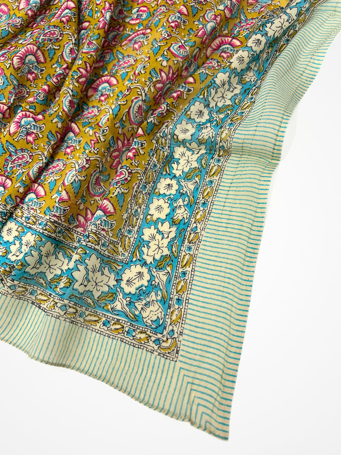 Sciarpa-Pareo In Puro Cotone Senape, Cotton Scarf Beach Coverup Mustard