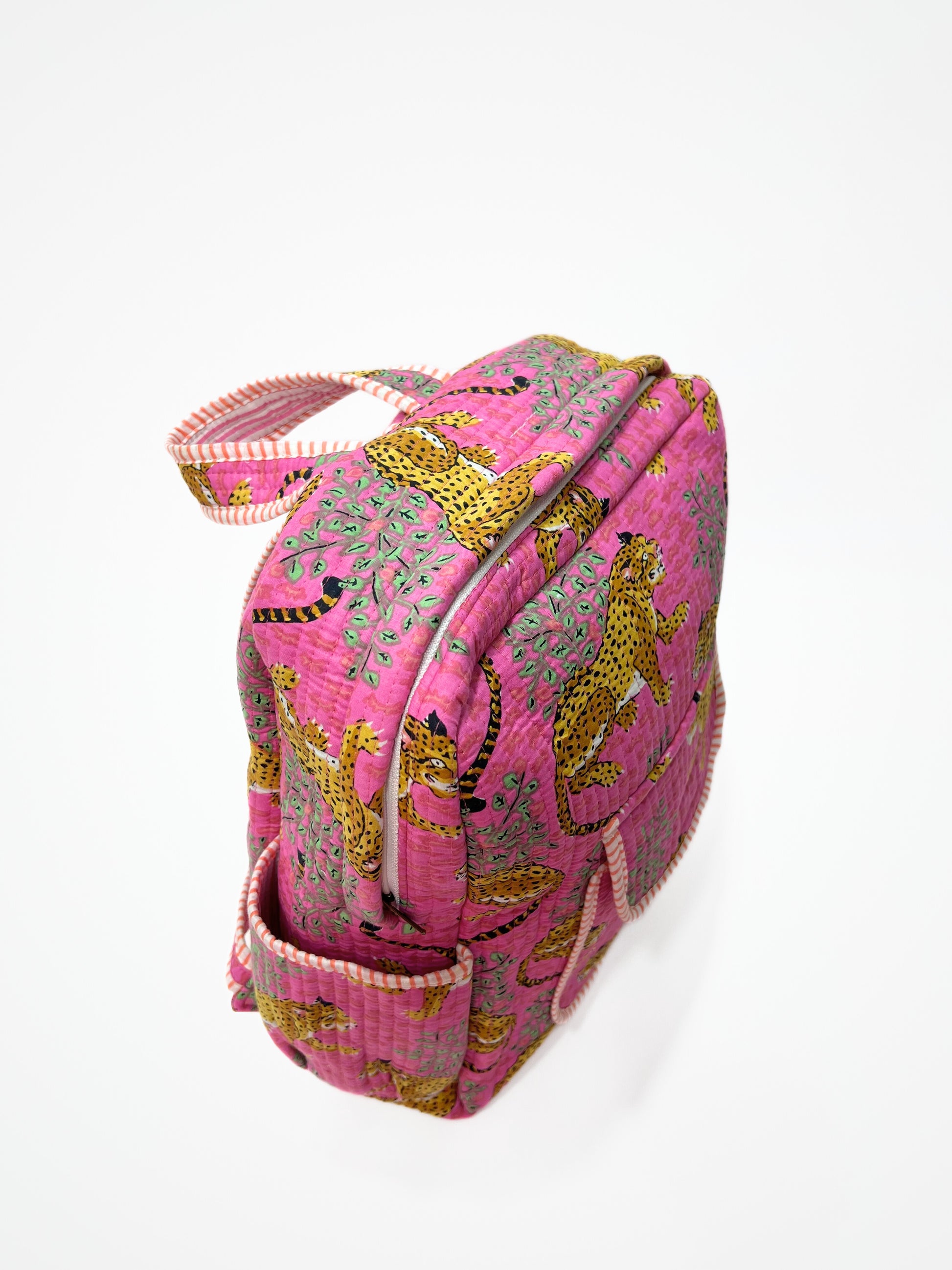 Zaino Cotone Trapuntato Rosa, Quilted Cotton Backpack Pink