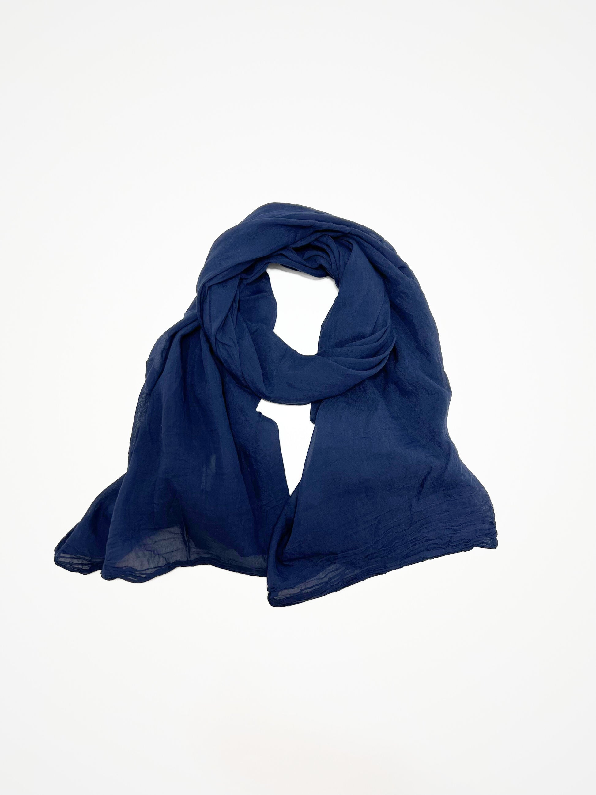 Foulard Seta Cotone Blu, Silk Cotton Foulard Blue