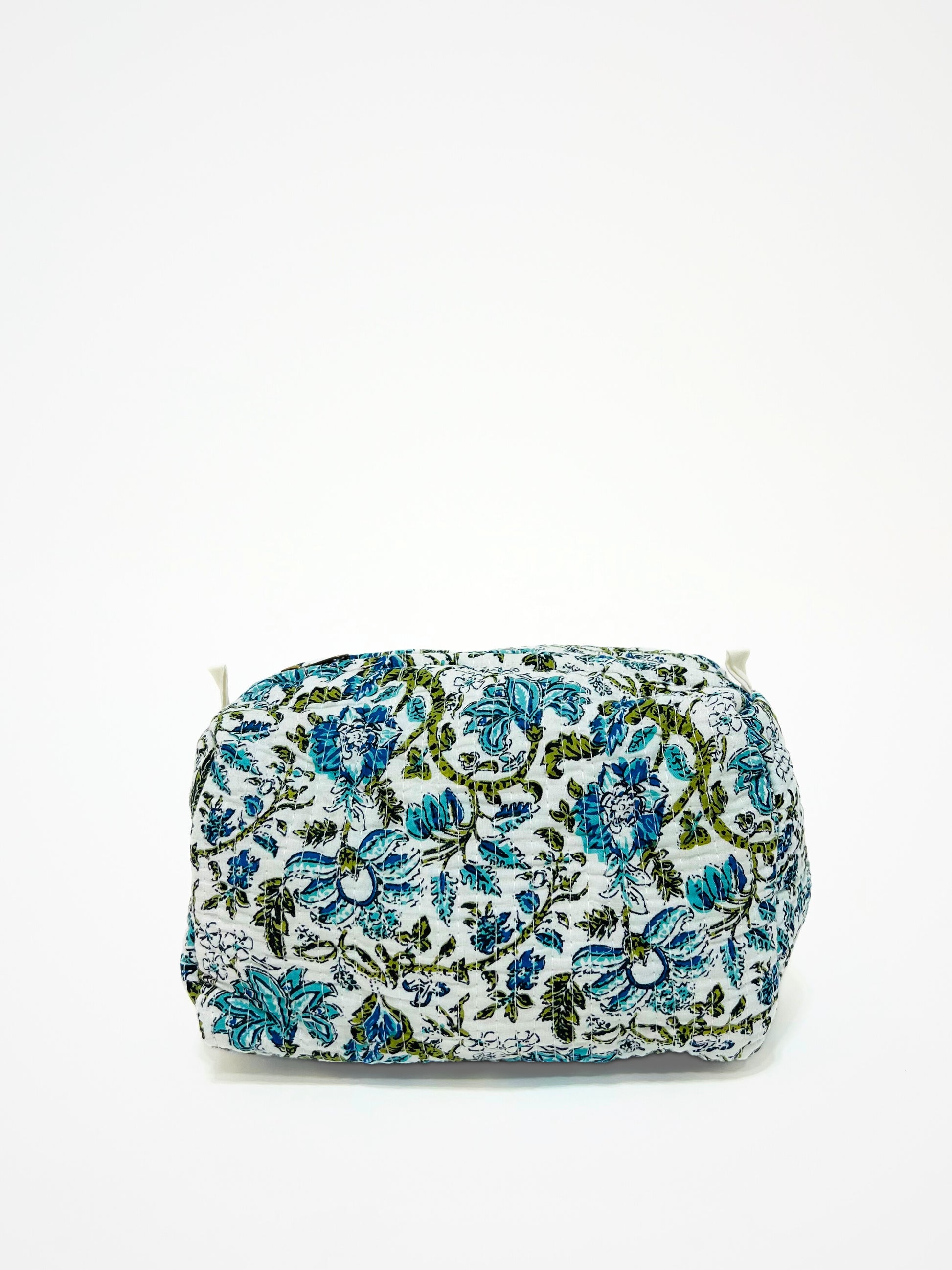 Beauty Case In Cotone Stampato Bianco, Printed Cotton White Beauty Case
