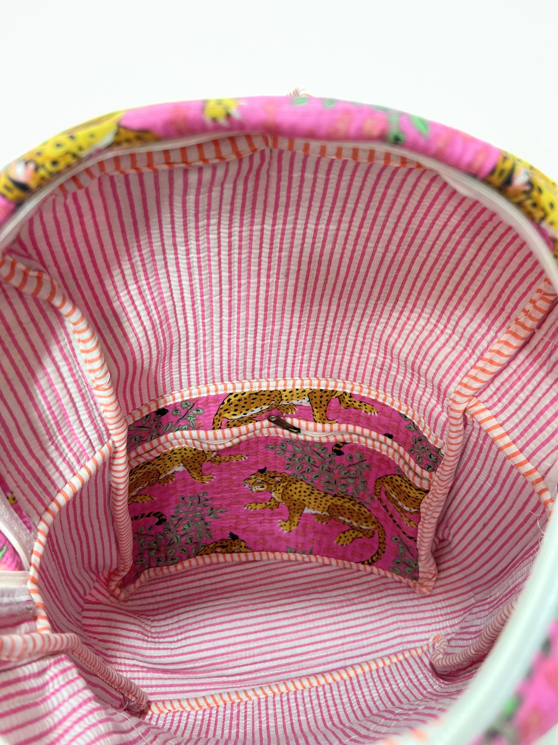 Zaino Cotone Trapuntato Rosa, Quilted Cotton Backpack Pink
