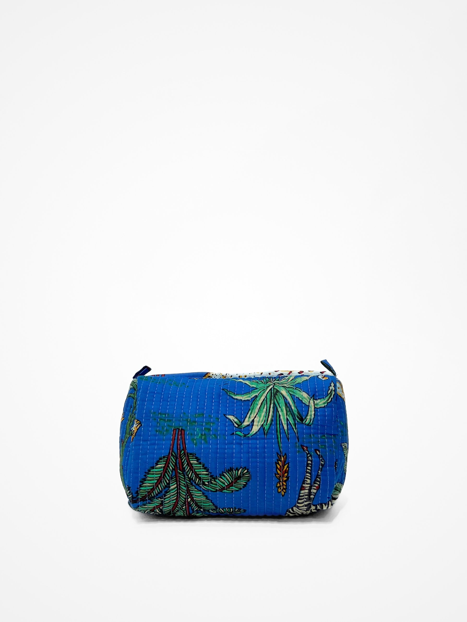Beauty Case In Cotone Stampa Giungla Bluette, Tiger Print Cotton Bluette Beauty Case