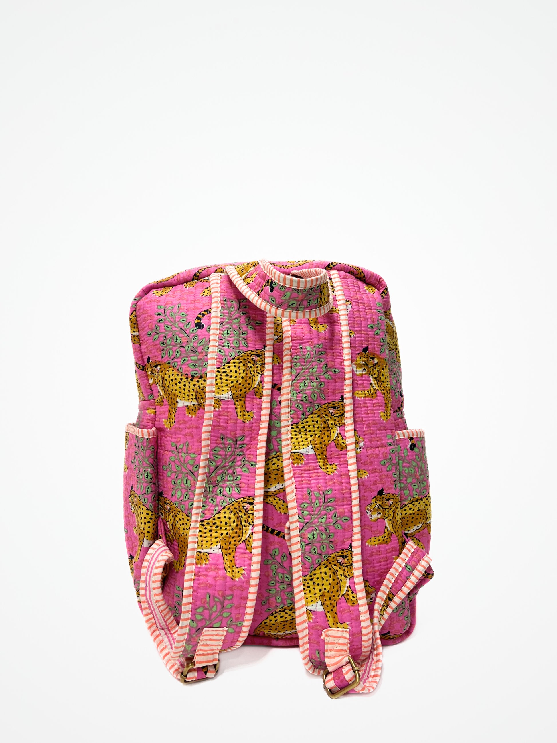 Zaino Cotone Trapuntato Rosa, Quilted Cotton Backpack Pink