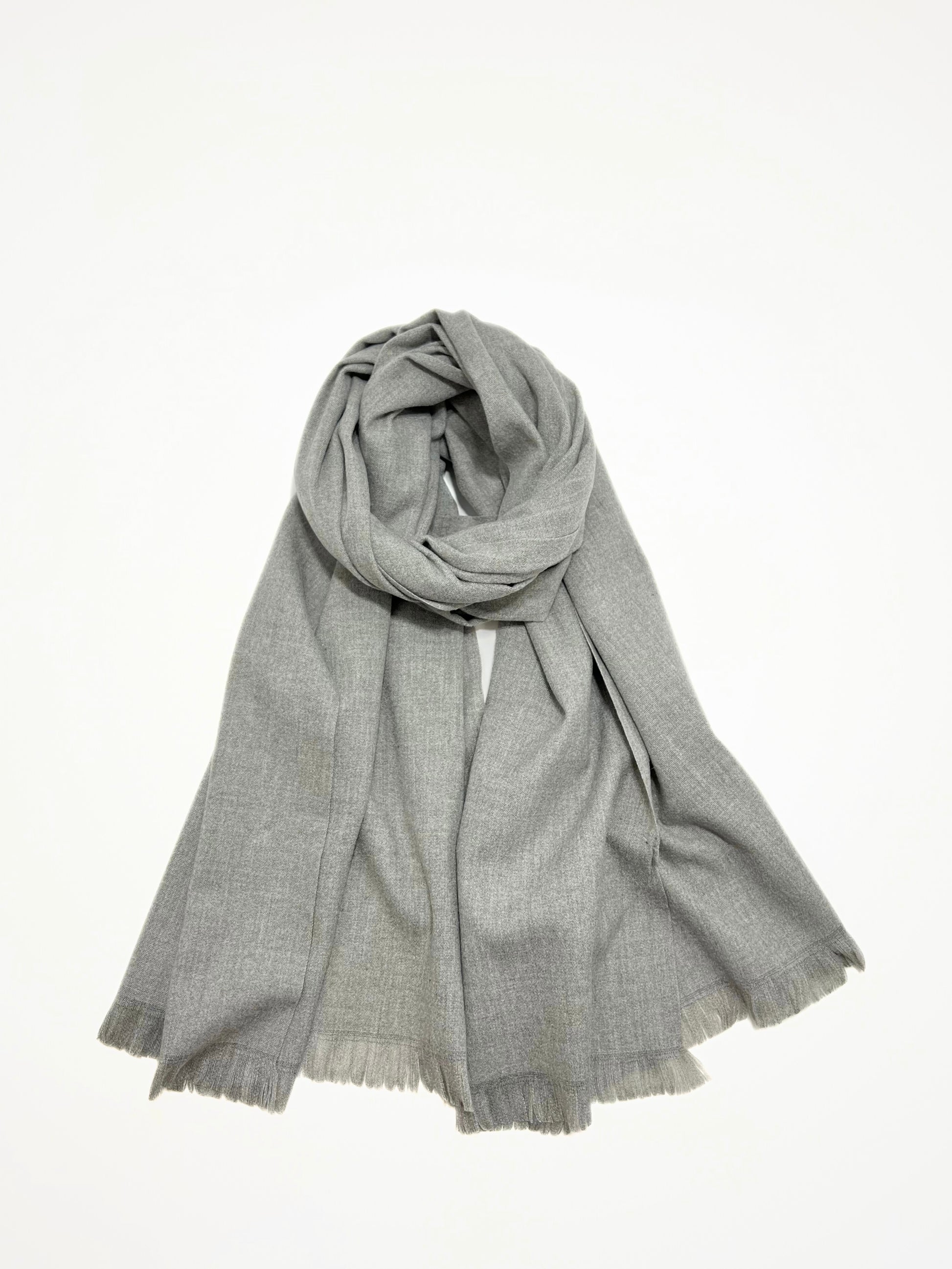 Sciarpa In Misto Cashmere E Lana Color Grigio Chiaro
