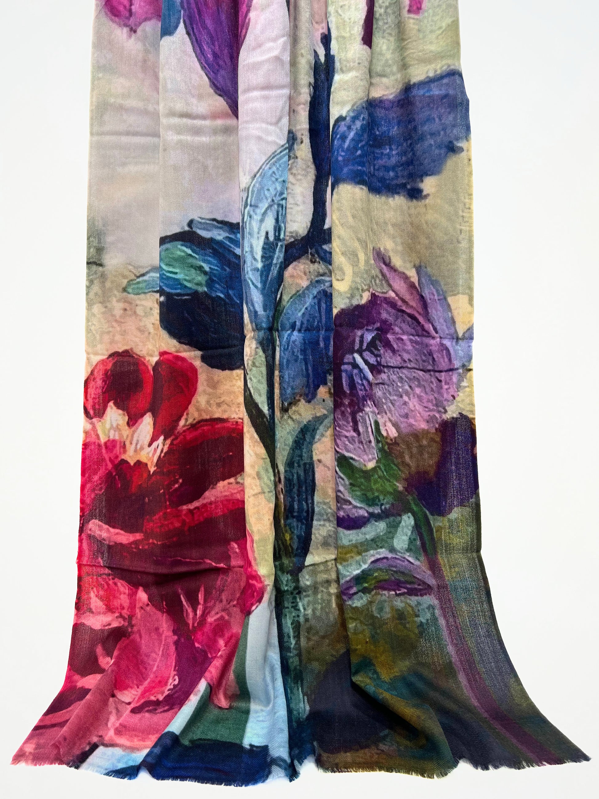 Sciarpa In Cashmere Stampata Multicolore, Printed Cashmere Scarf Multicolor