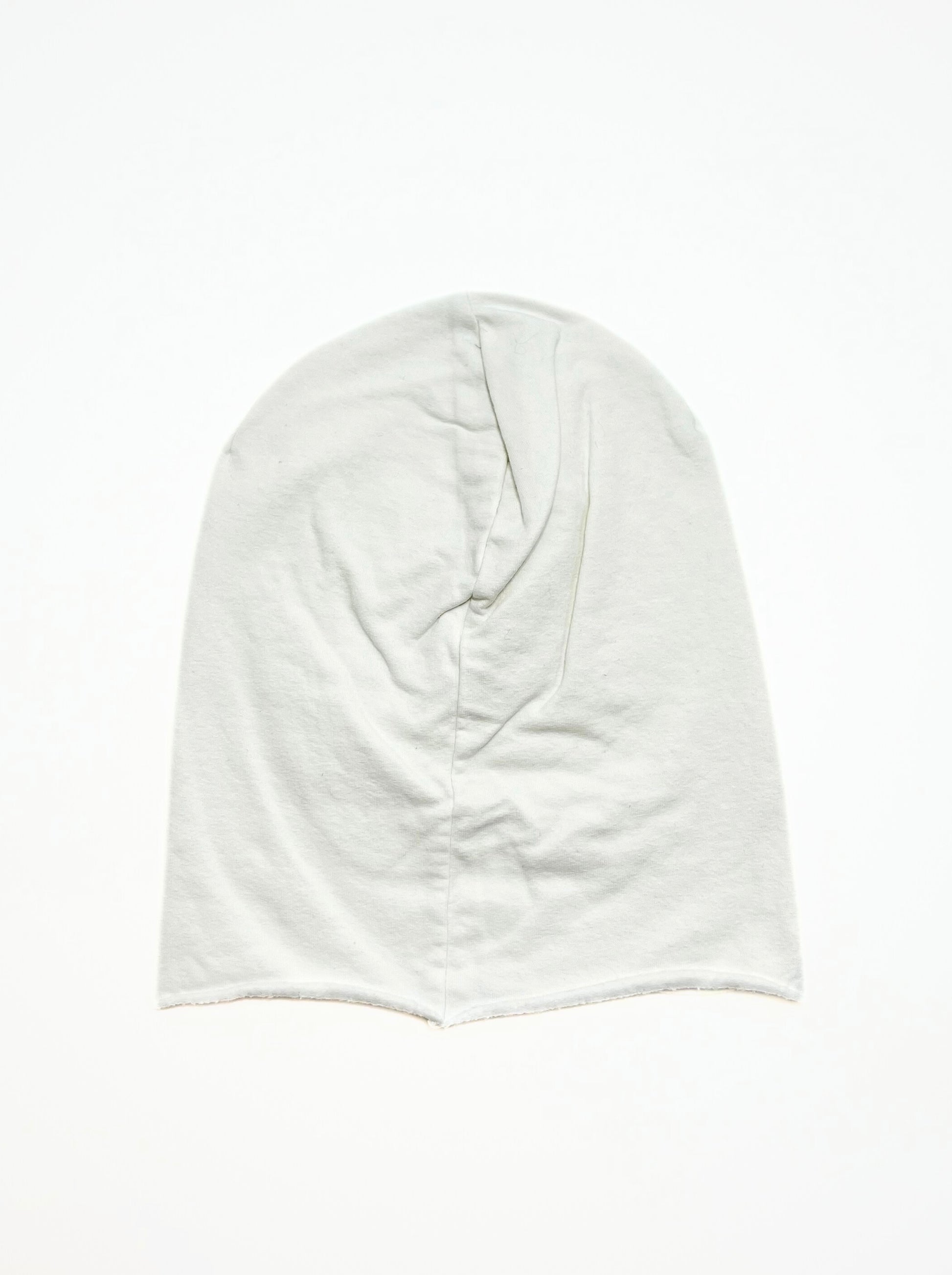 Berretto In Cotone Felpato Bianco, Cotton Slouch Beanie White