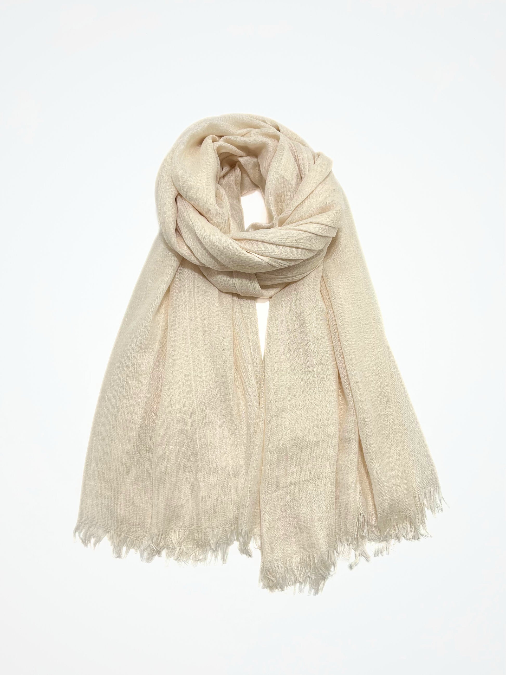 Sciarpa Viscosa Modal Avorio, Viscose And Modal Scarf Off-white