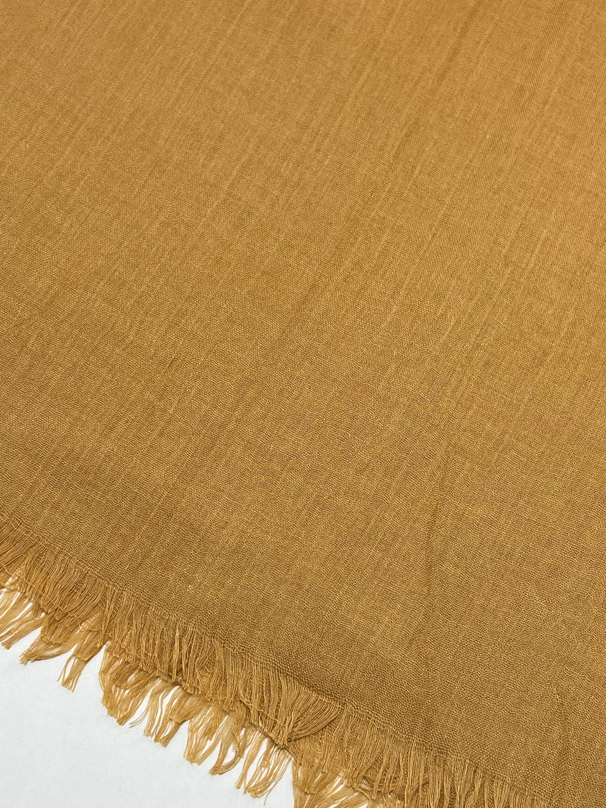 Sciarpa Viscosa Modal Morbida Giallo Ocra, Viscose And Modal Scarf Yellow Ochre