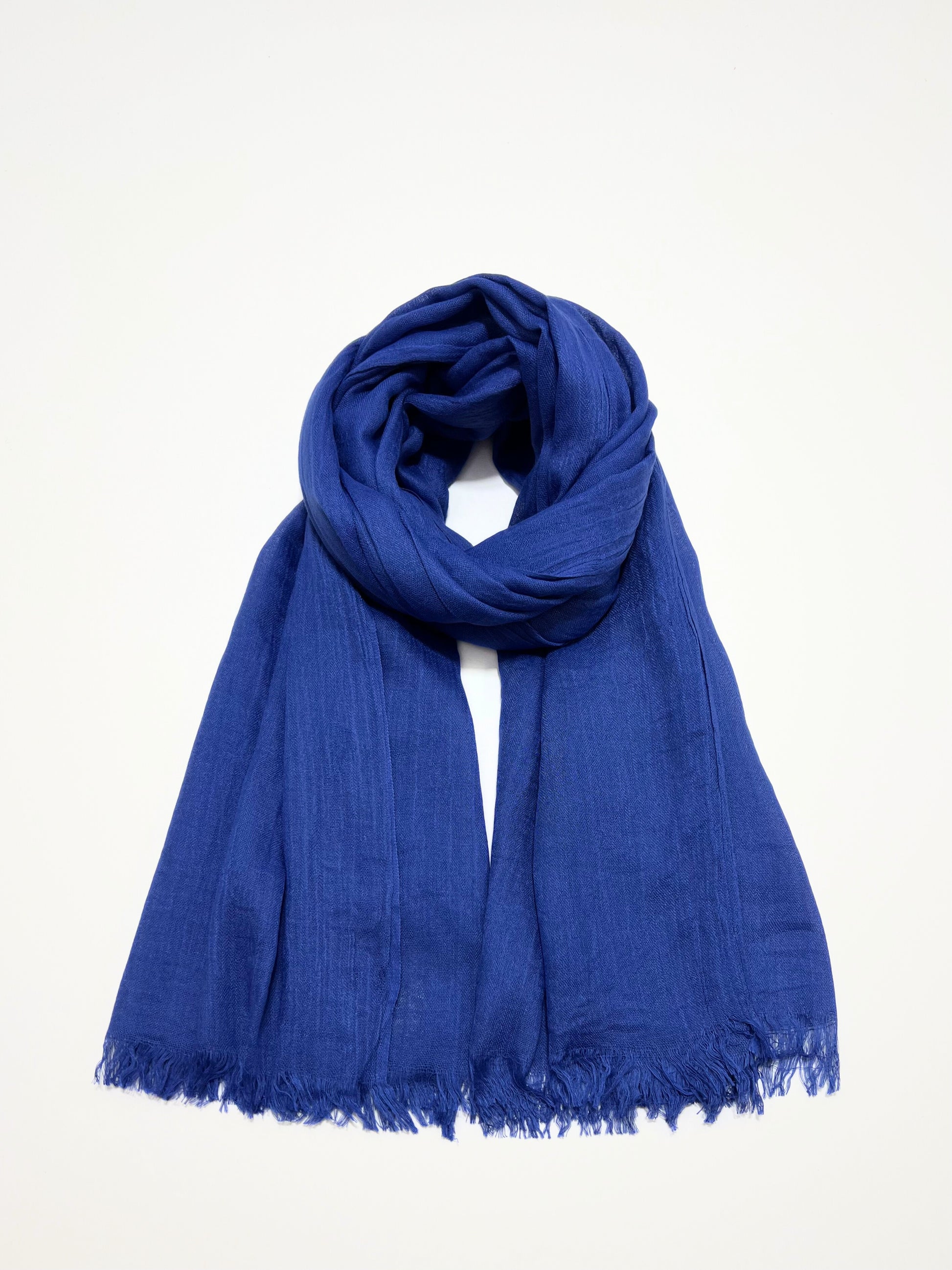 Sciarpa In Viscosa E Moda Blu Elettrico, Viscose And Modal Scarf Electric Blue