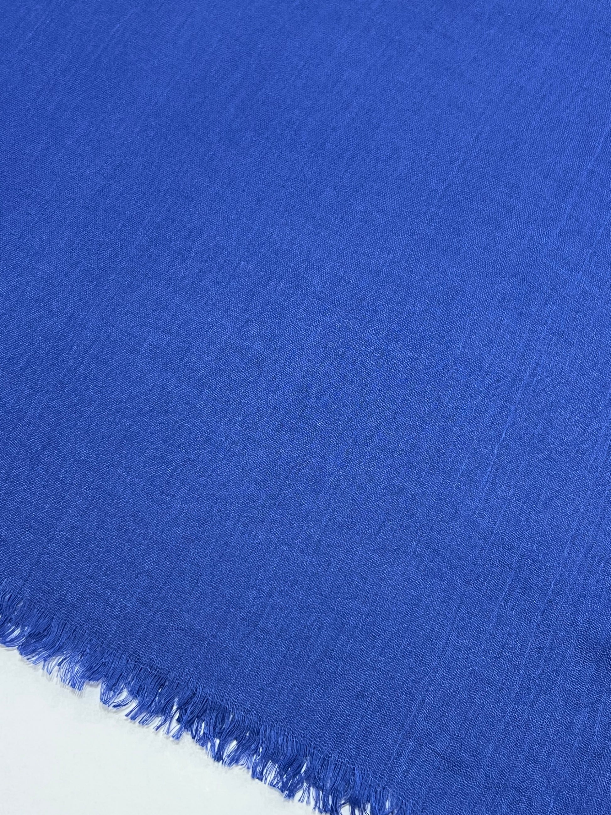 Sciarpa In Viscosa E Moda Blu Elettrico, Viscose And Modal Scarf Electric Blue