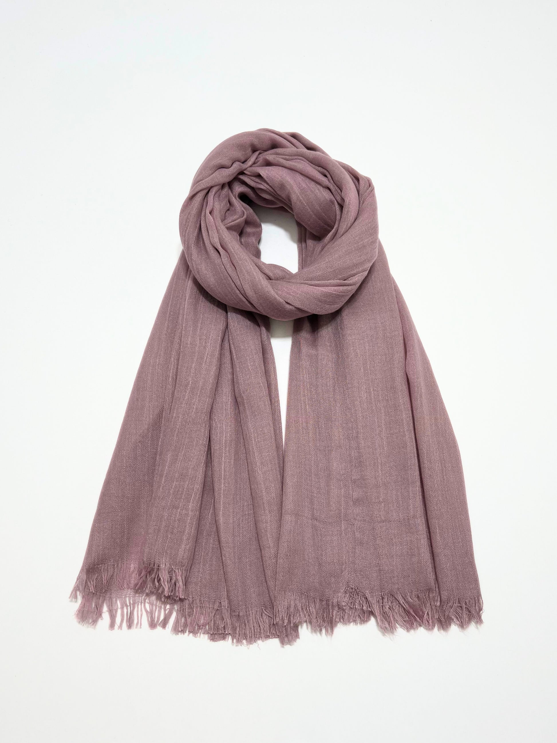 Sciarpa In Viscosa E Modal Rosa Antico, Viscose And Modal Scarf Antique Pink