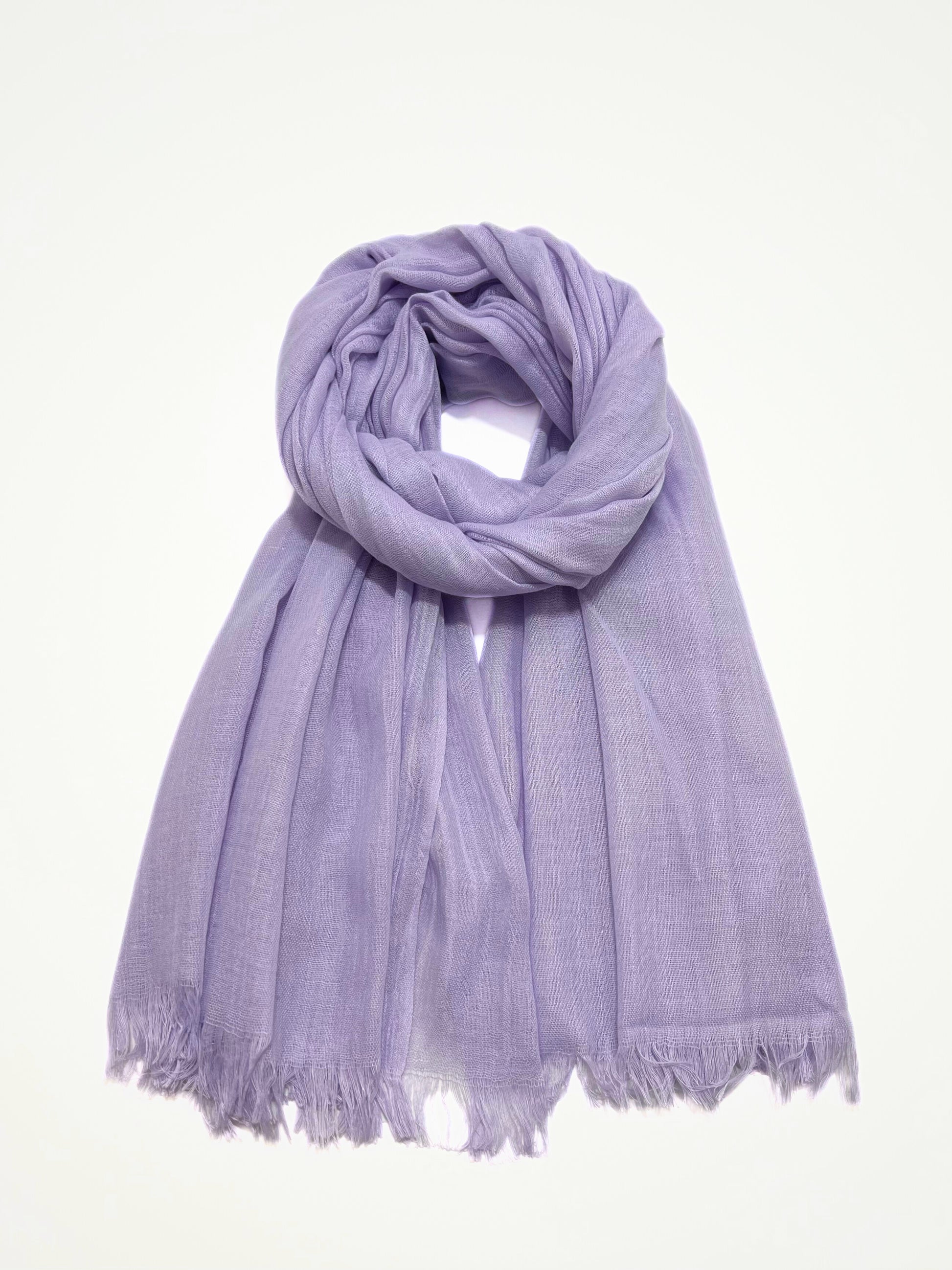 Sciarpa In Viscosa E Modal Lilla Pastello, Viscose And Modal Scarf Pastel Lilac