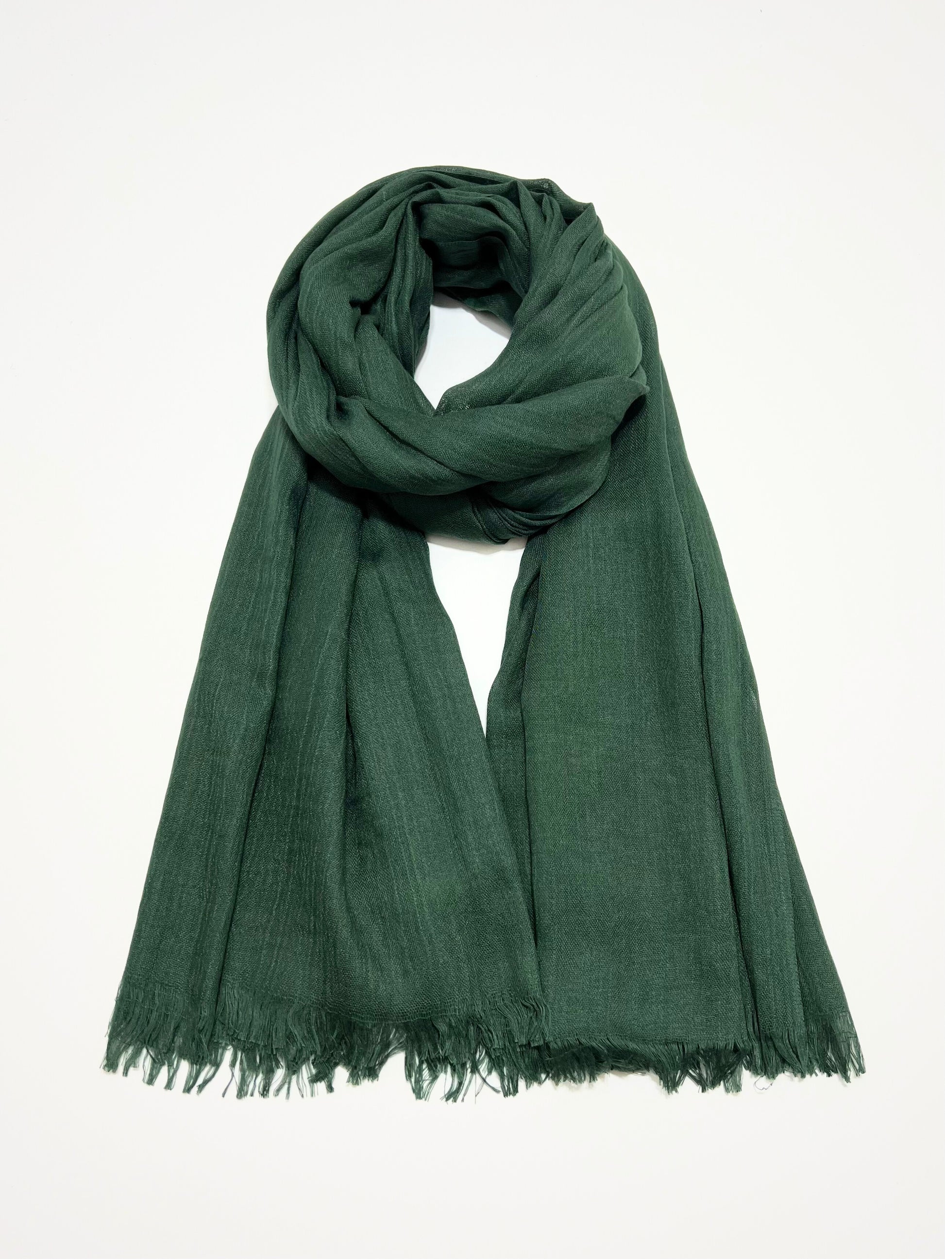 Sciarpa In Viscosa E Modal Verdone, Viscose And Modal Scarf Pine Green